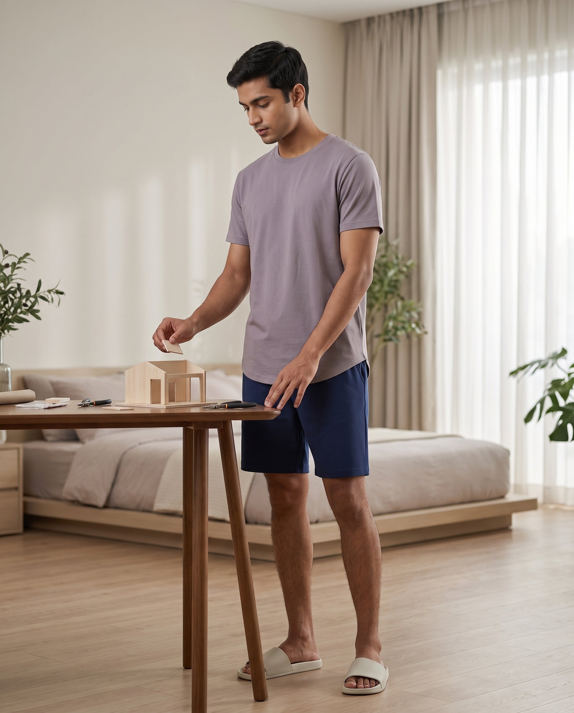 Cosmo T-Shirt + Shorts (Grey + Blue)