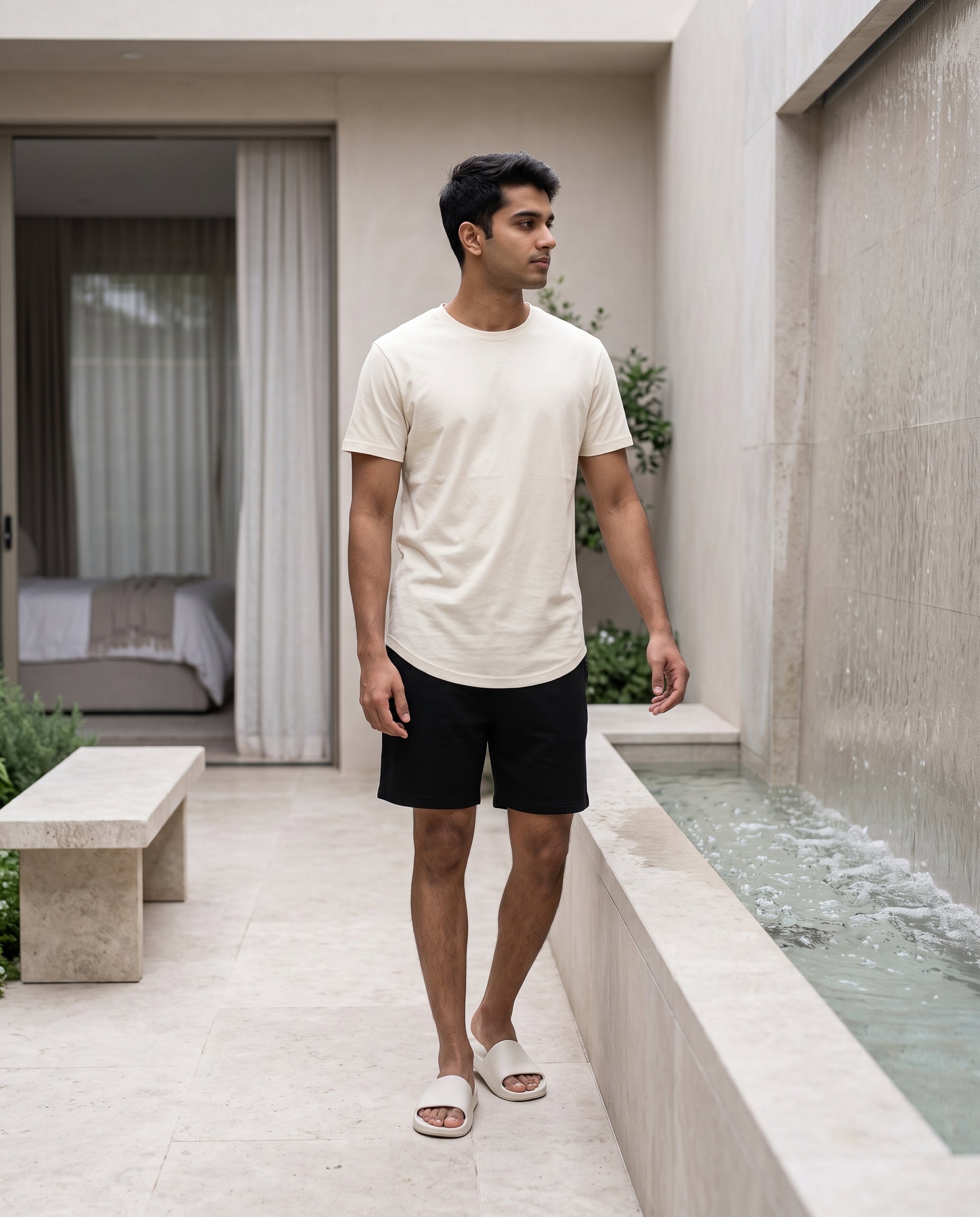 Cosmo T-Shirt + Shorts (Cream + Black)