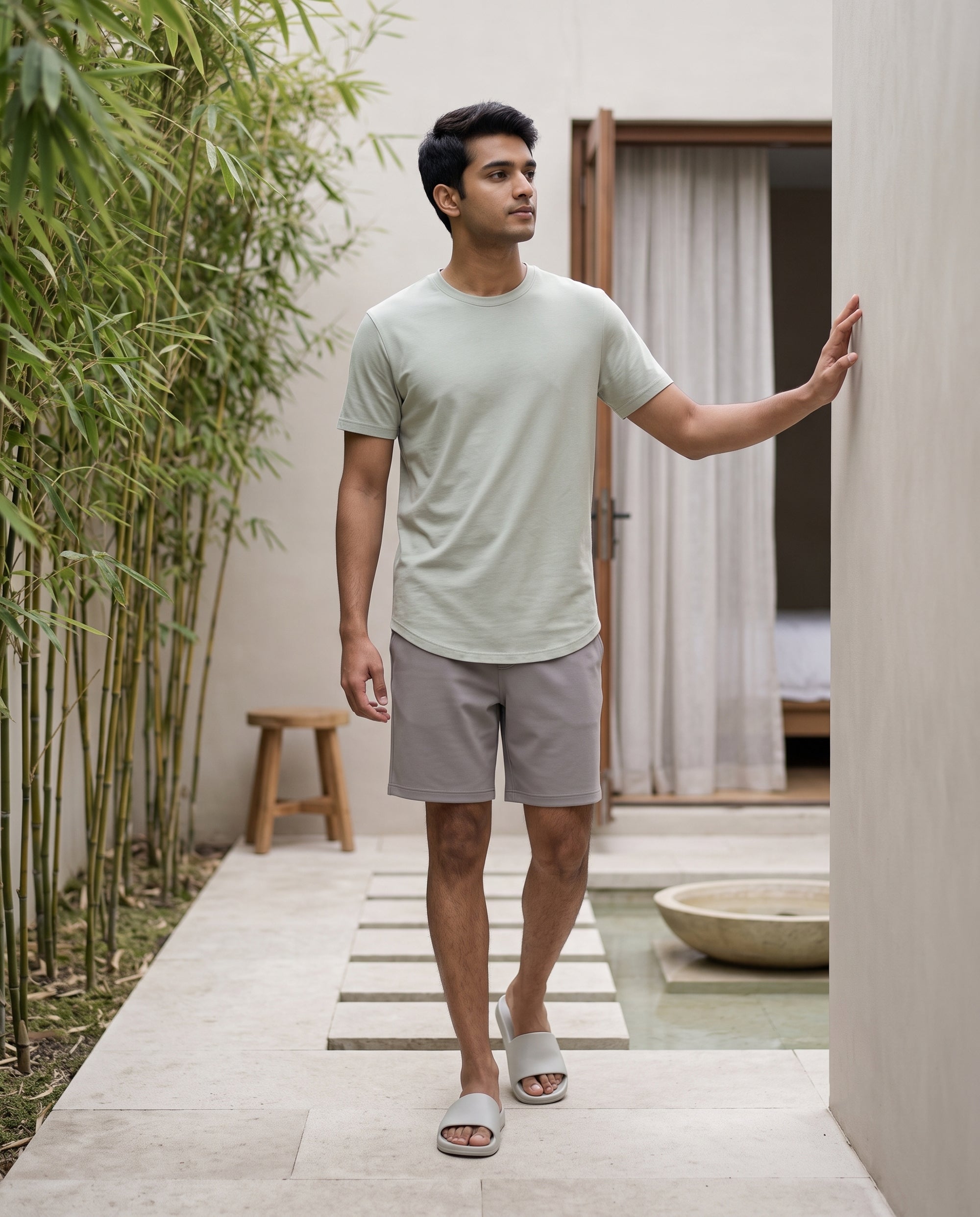 Cosmo T-Shirt + Shorts (Pistachio + Grey)