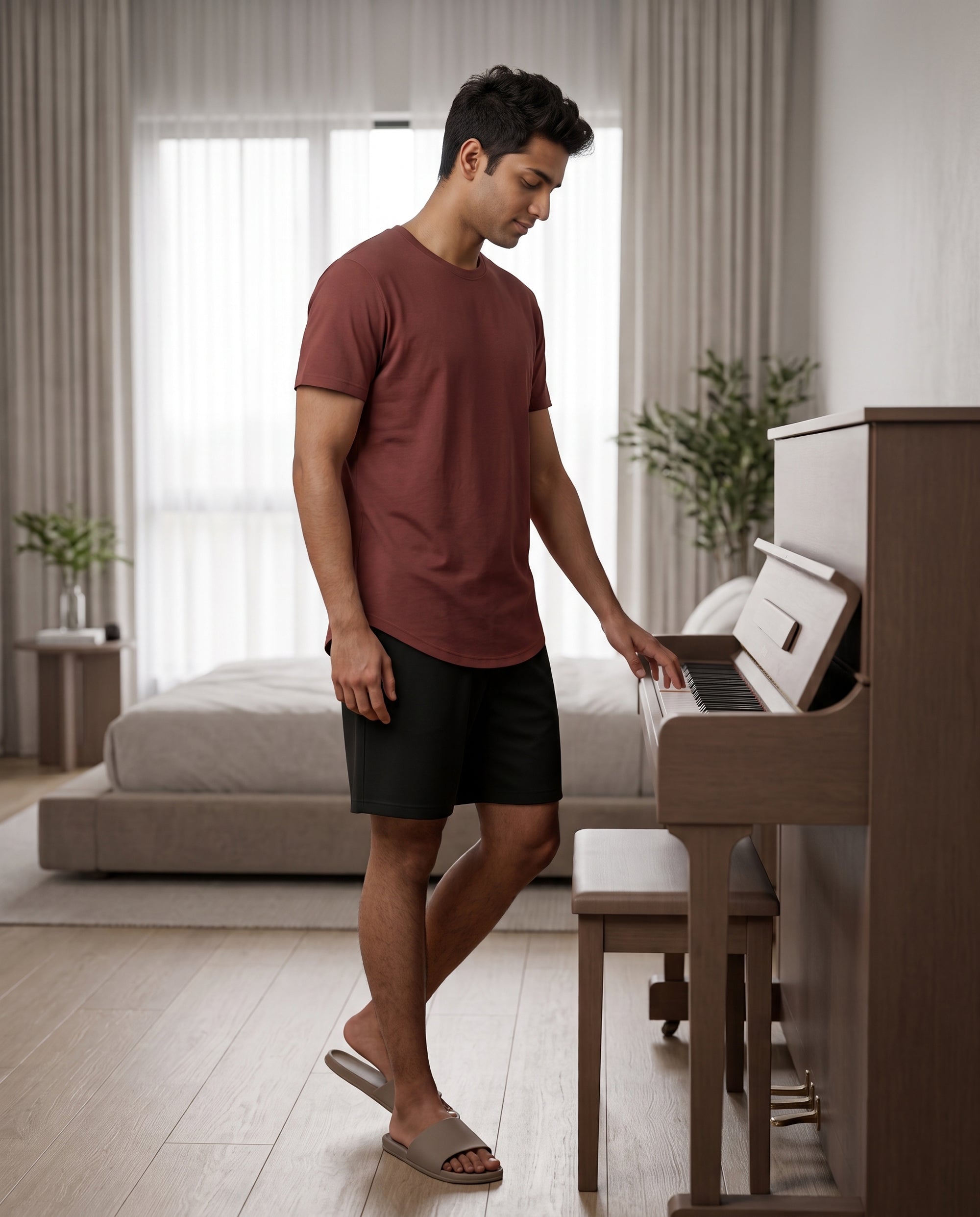 Cosmo T-Shirt + Shorts (Brown + Black)