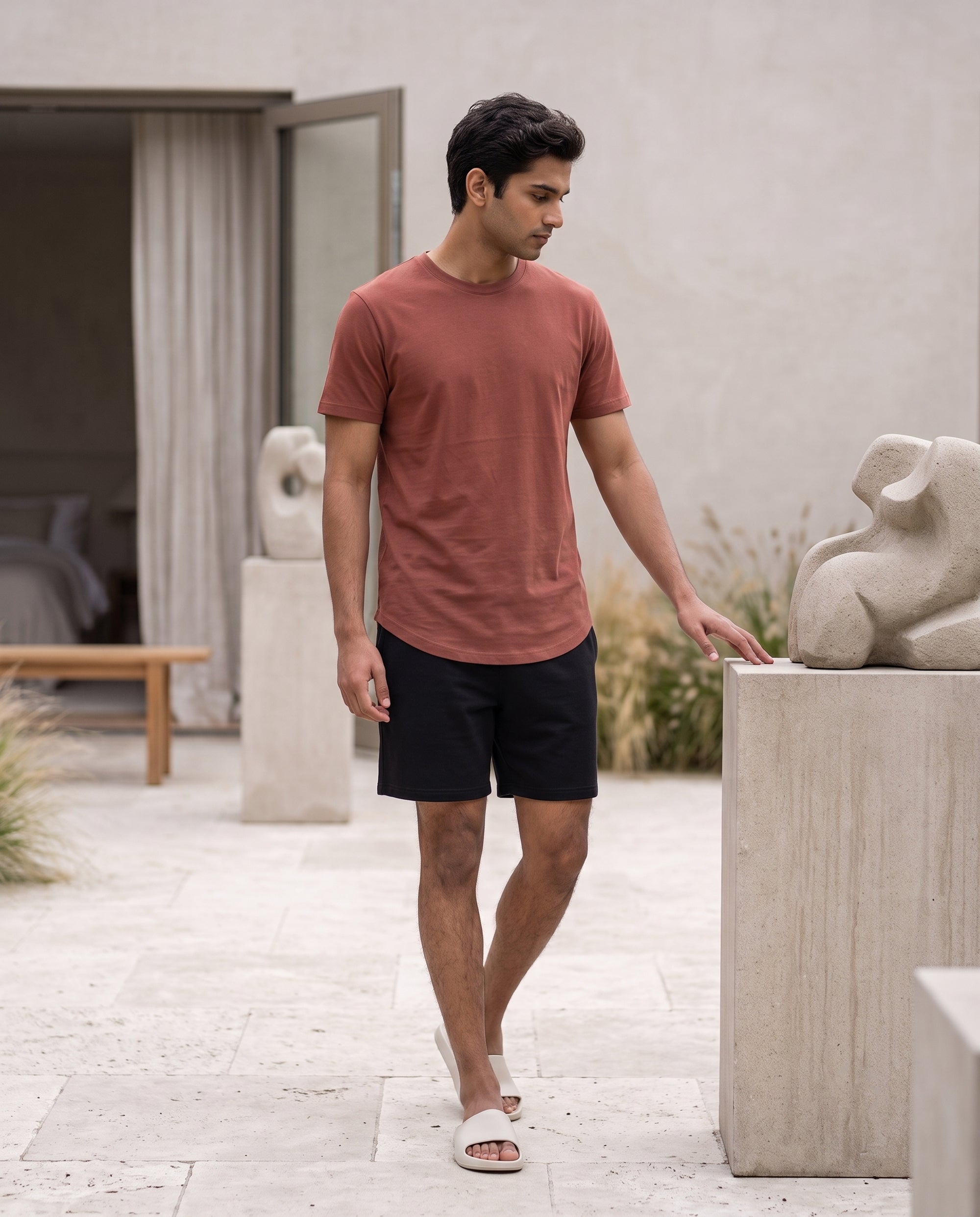 Cosmo T-Shirt + Shorts (Brown + Black)