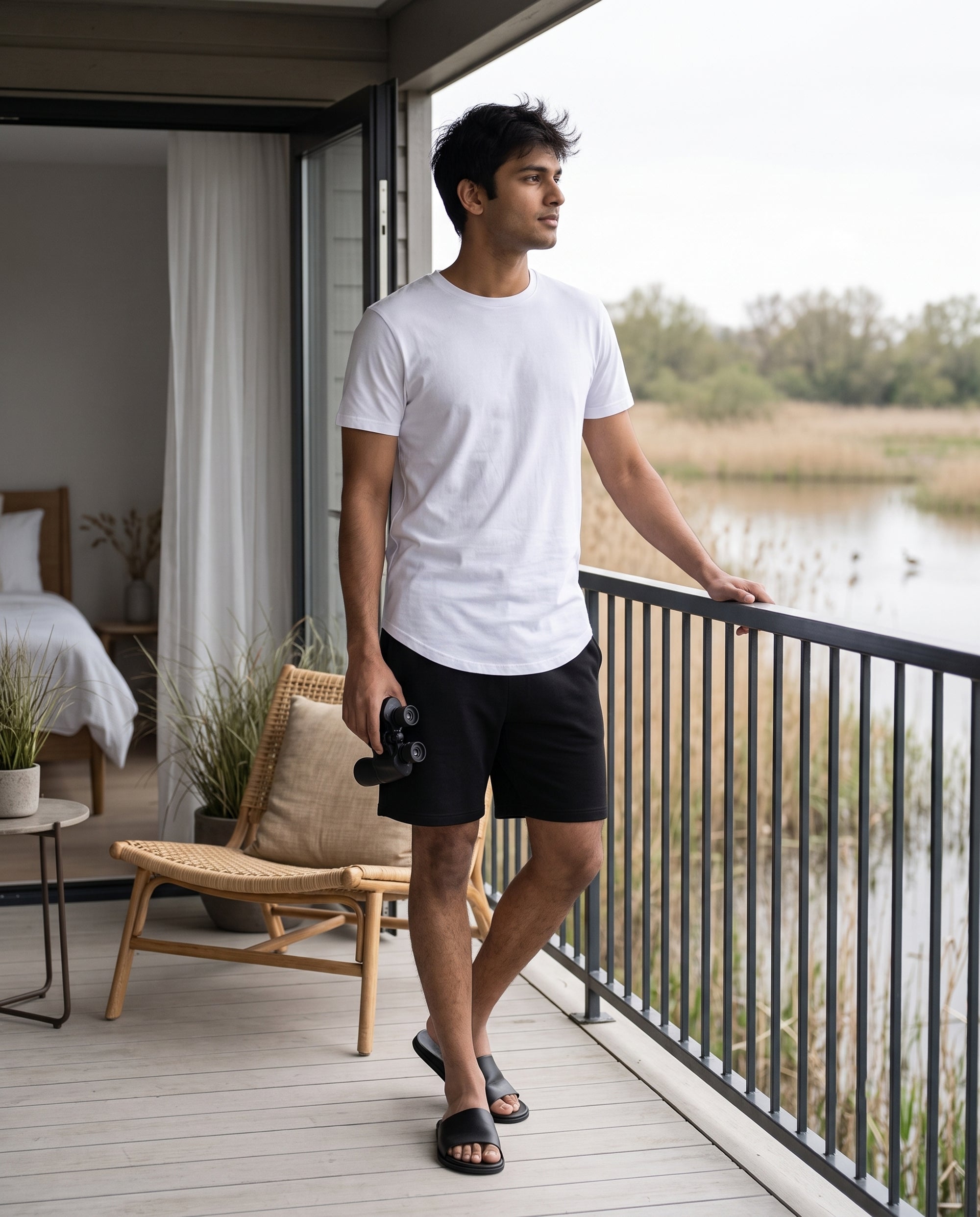 Cosmo T-Shirt + Shorts (White + Black)