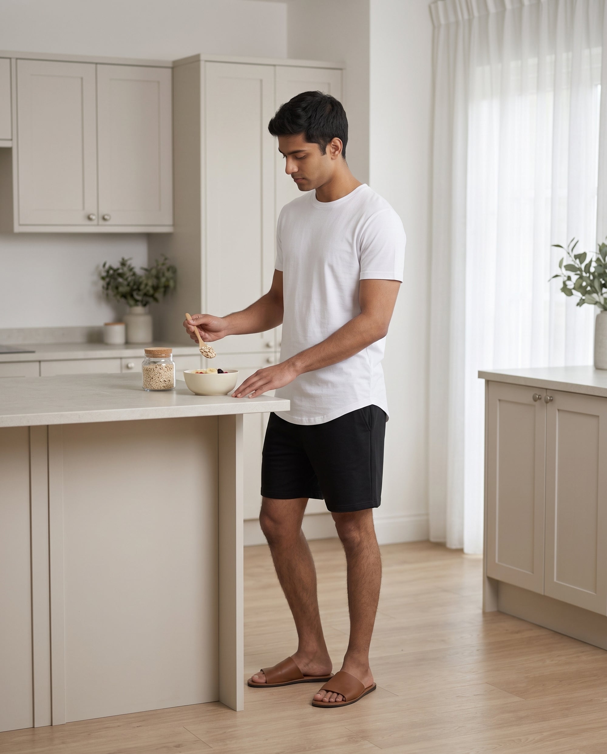 Cosmo T-Shirt + Shorts (White + Black)