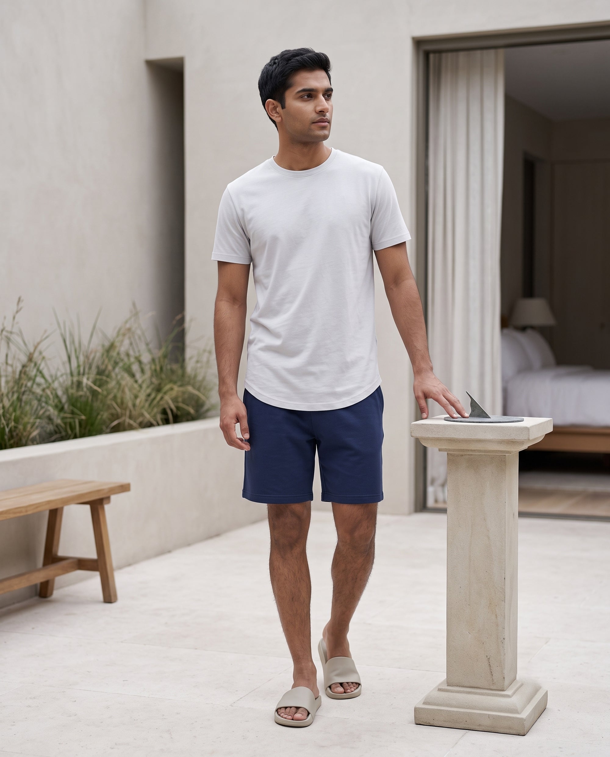 Cosmo T-Shirt + Shorts (White + Blue)