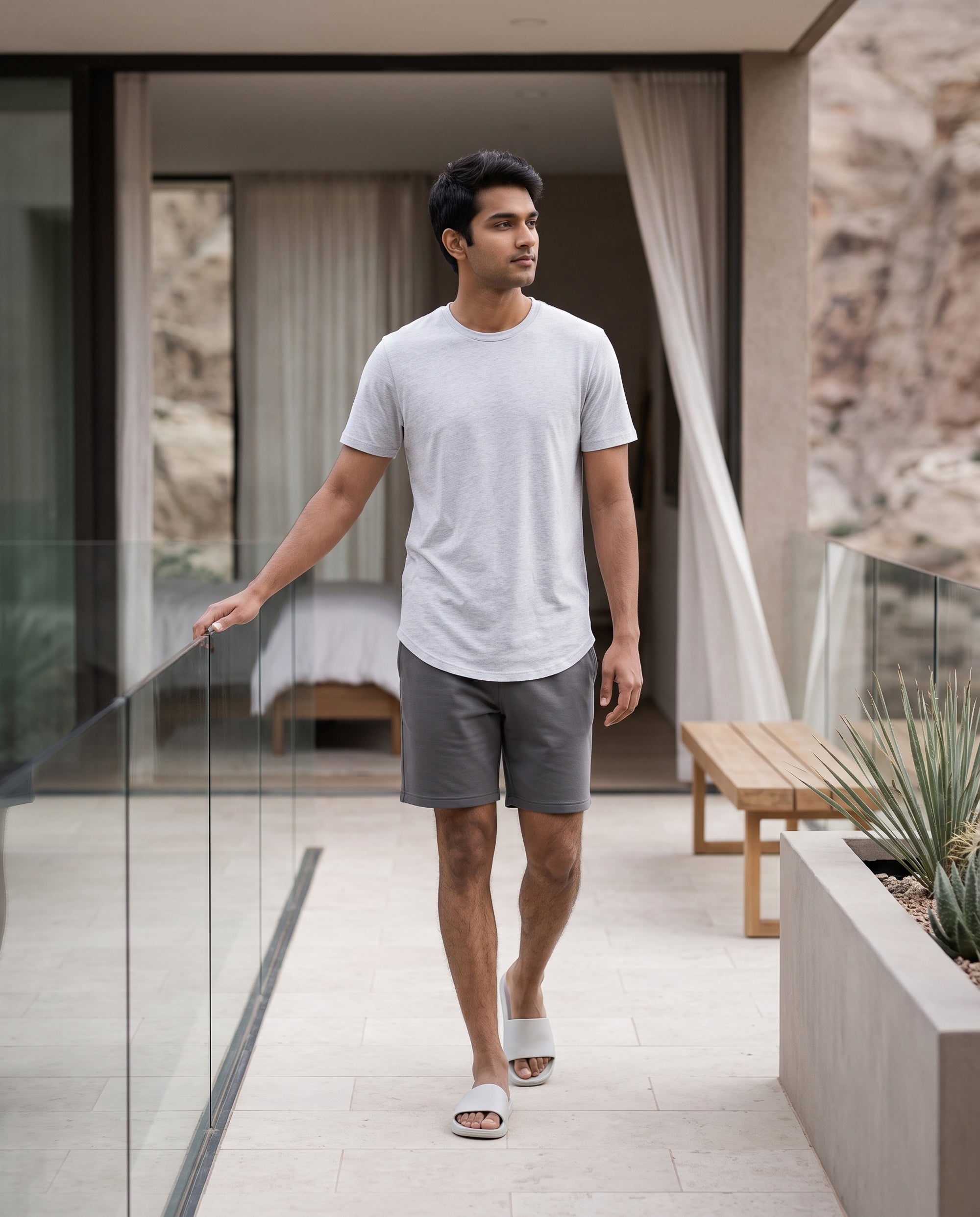 Cosmo T-Shirt + Shorts (White + Grey)