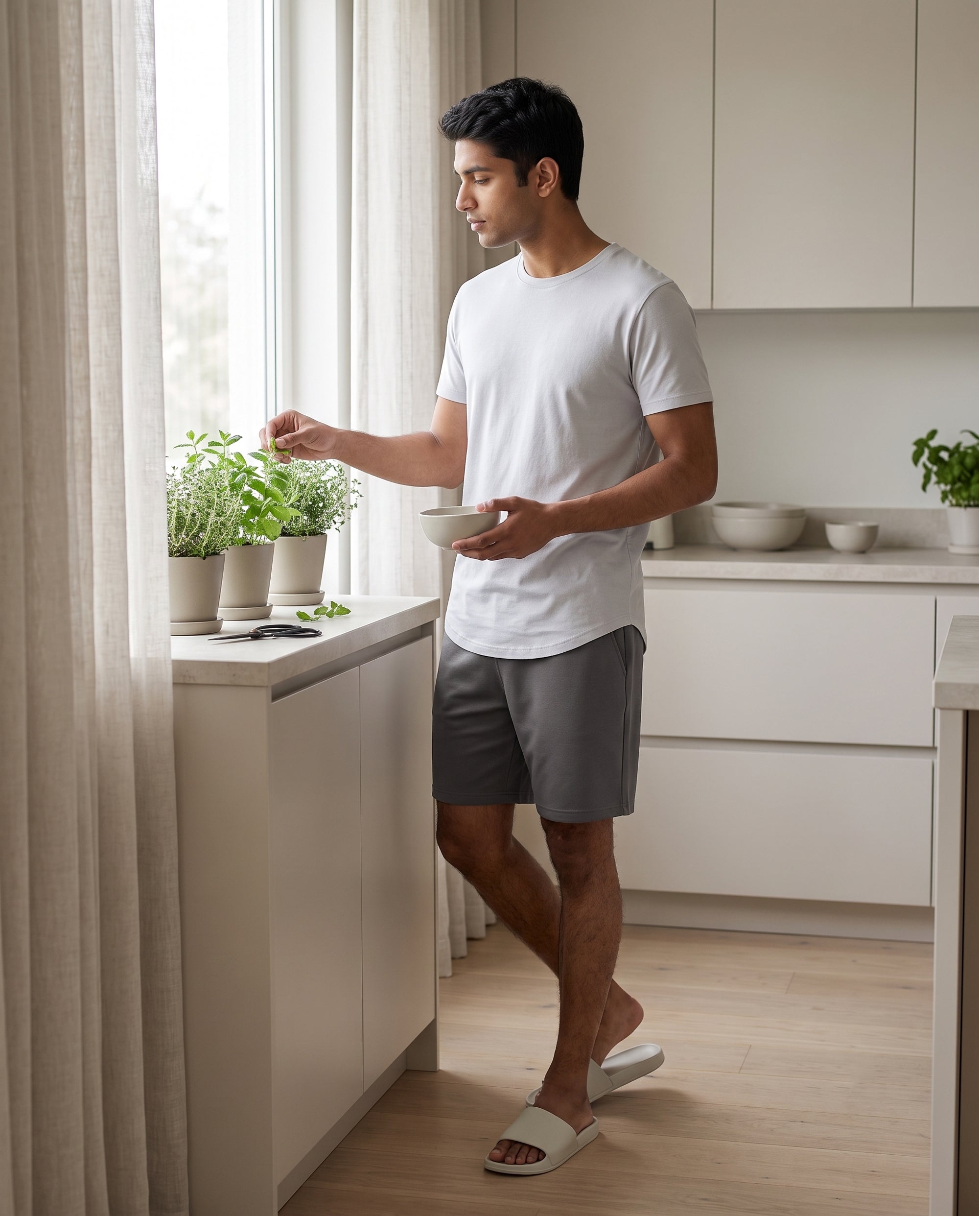Cosmo T-Shirt + Shorts (White + Grey)
