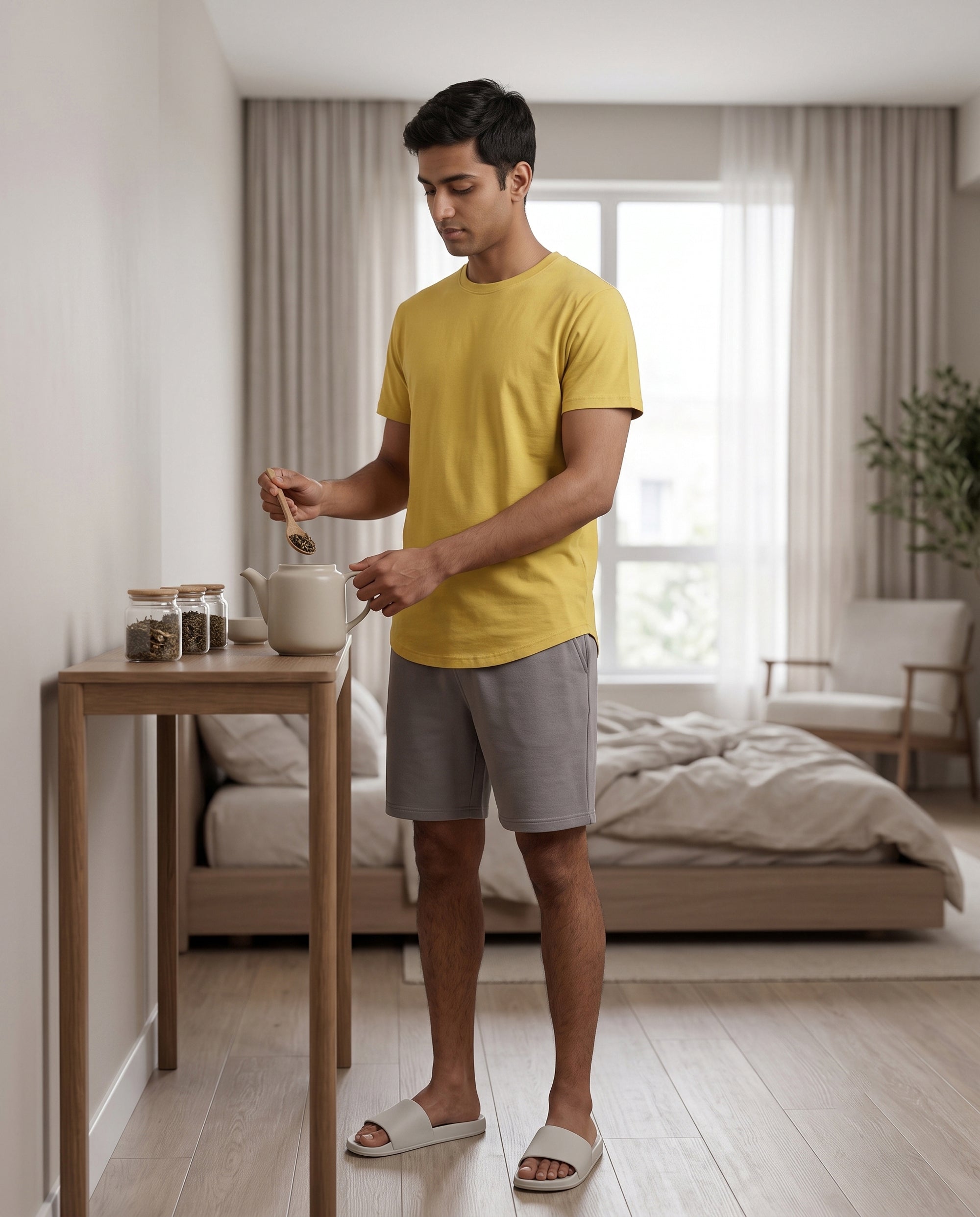 Cosmo T-Shirt + Shorts (Yellow + Grey)