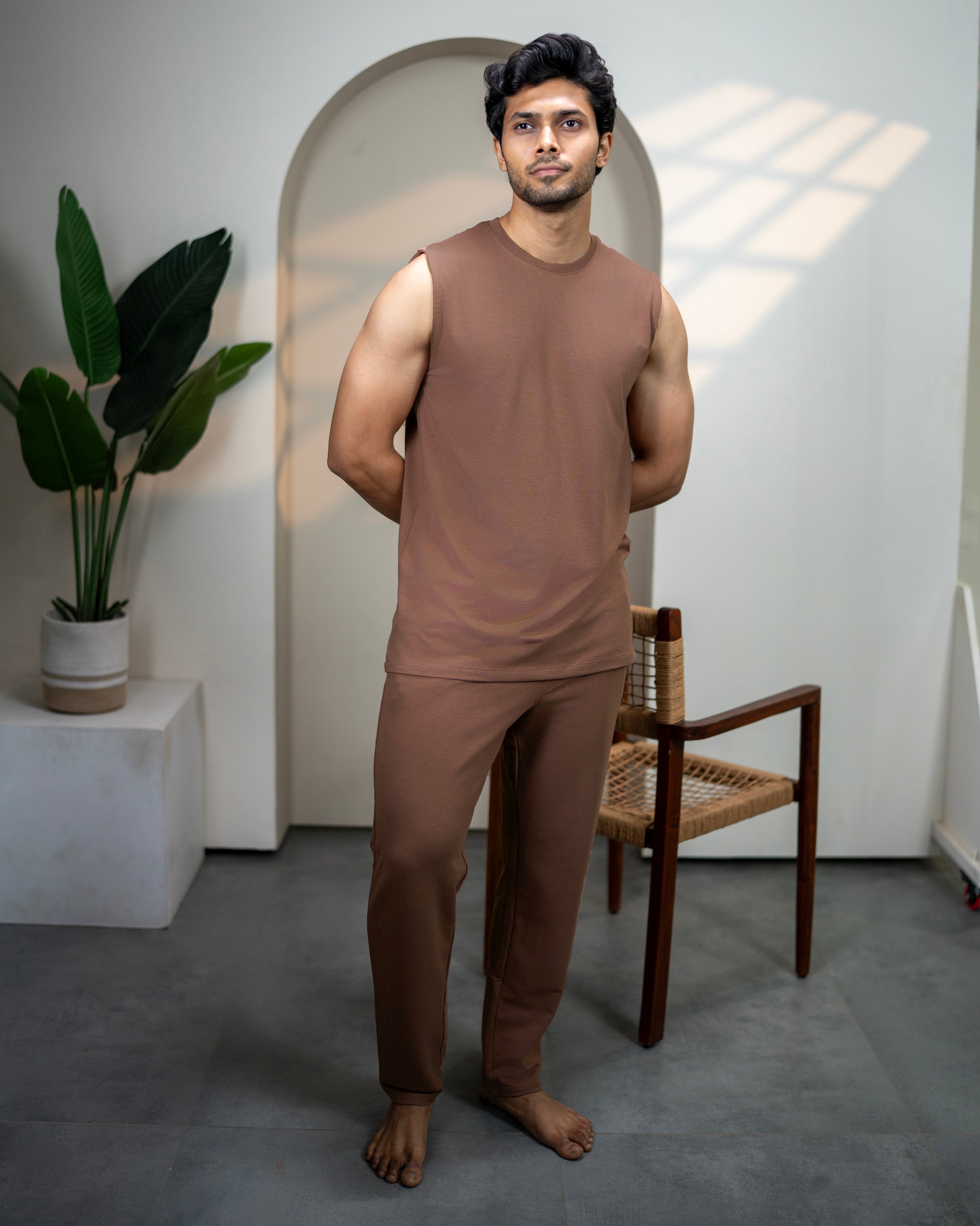 Mens casual AirKnit bamboo t-shirt in Mystic Brown
Sustainable fabric for soft breathable comfort