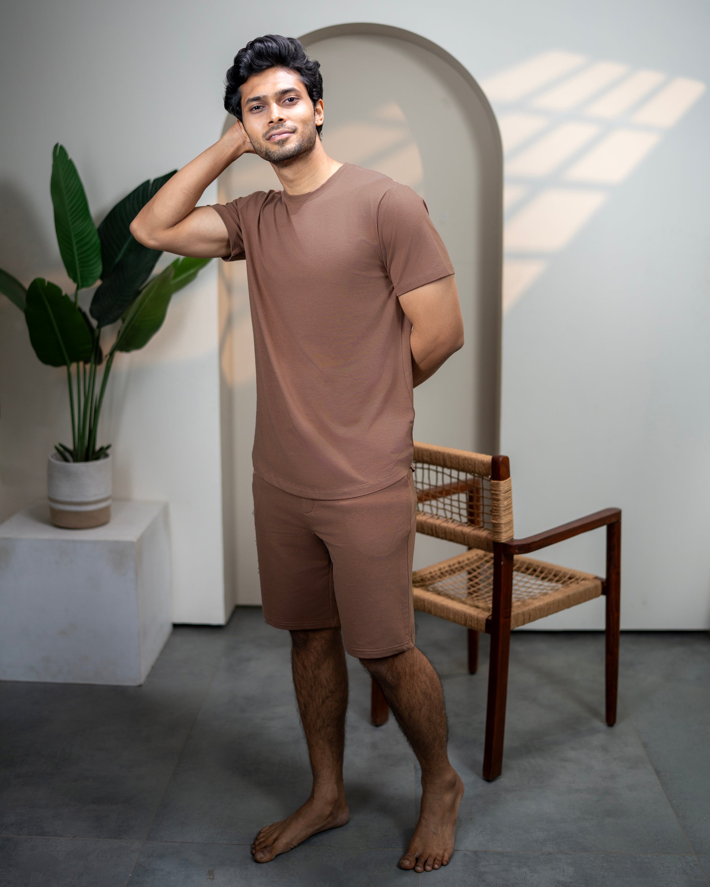 Hushy Bamboo Shorts  (Mystic Brown)