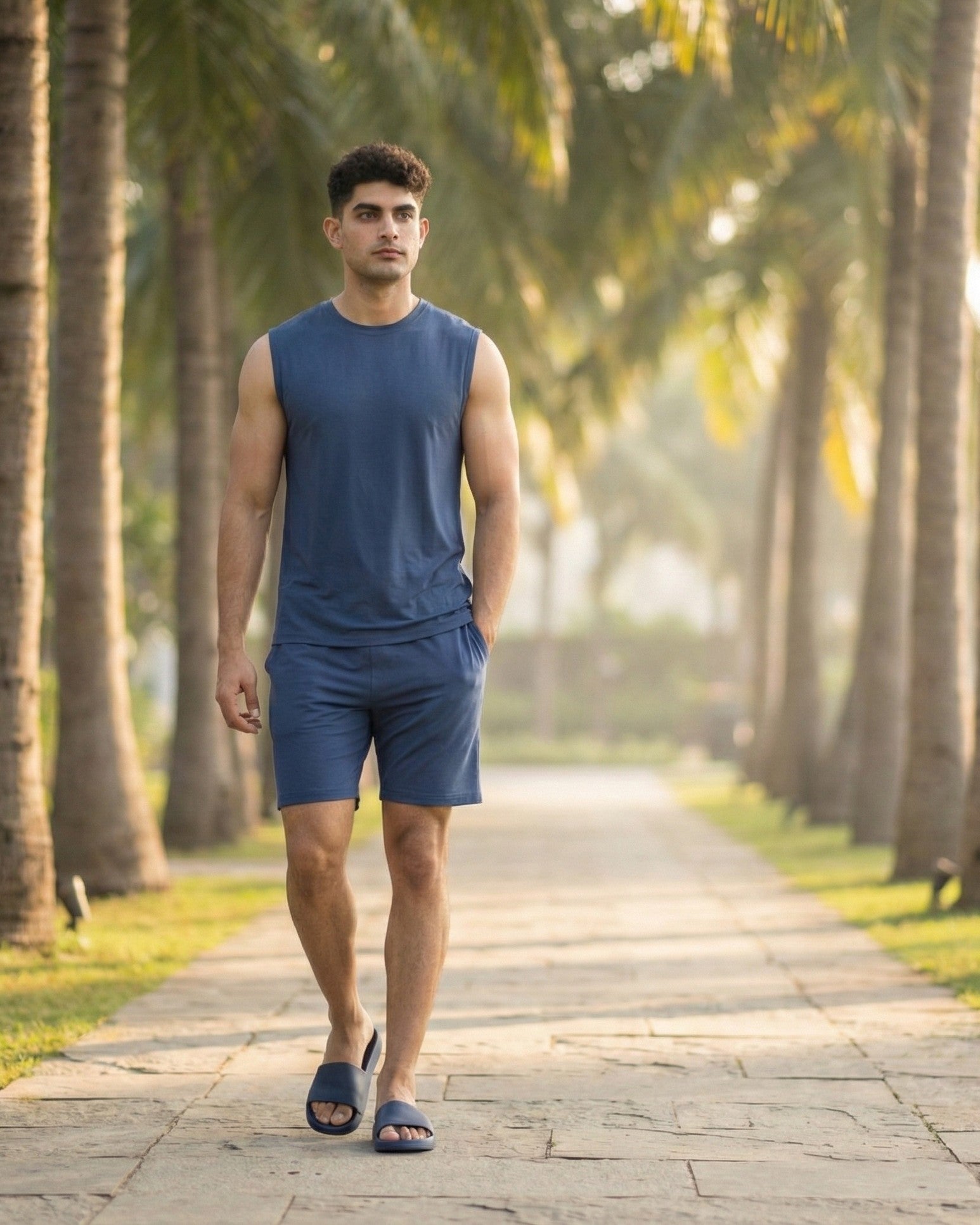 AirKnit Tee + Shorts (Navy Blue)