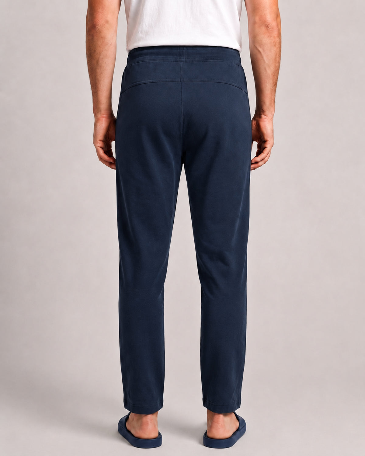 Navy blue men's classic regular fit lounge tee with bamboo fabric and cotton softness for comfortable daily wear
