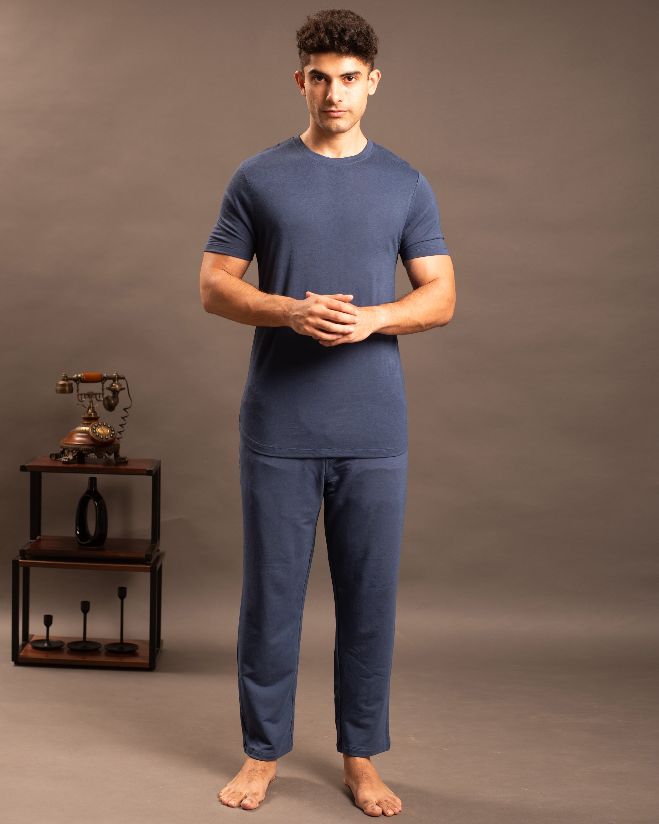 Minimal Navy Blue T-Shirt + Pant set
Cosmo comfortable fit casual outfit
Breathable soft fabric women’s set
Classic wardrobe essential lounge set
Soft premium casual wear set