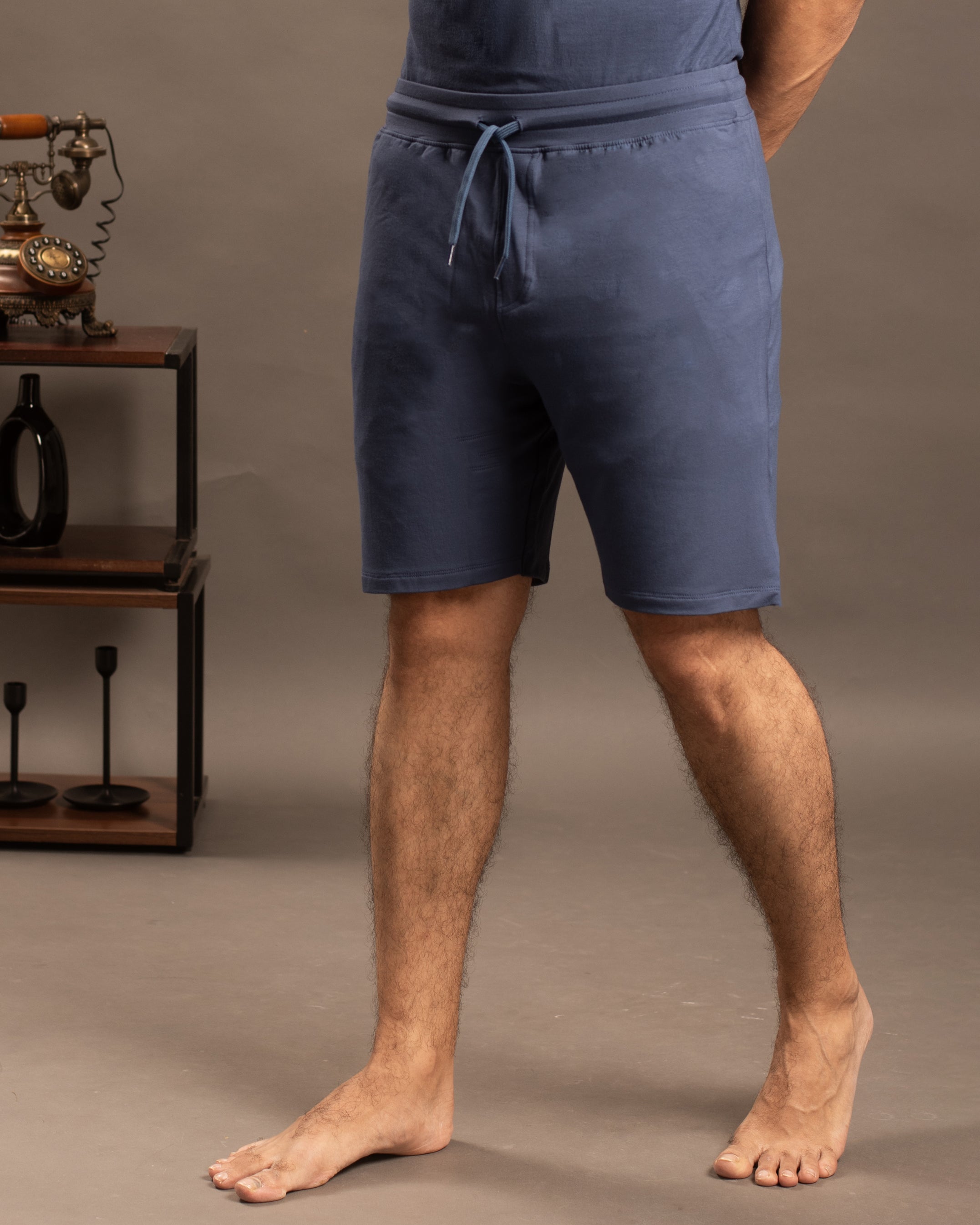Hushy Bamboo Shorts  (Navy Blue)