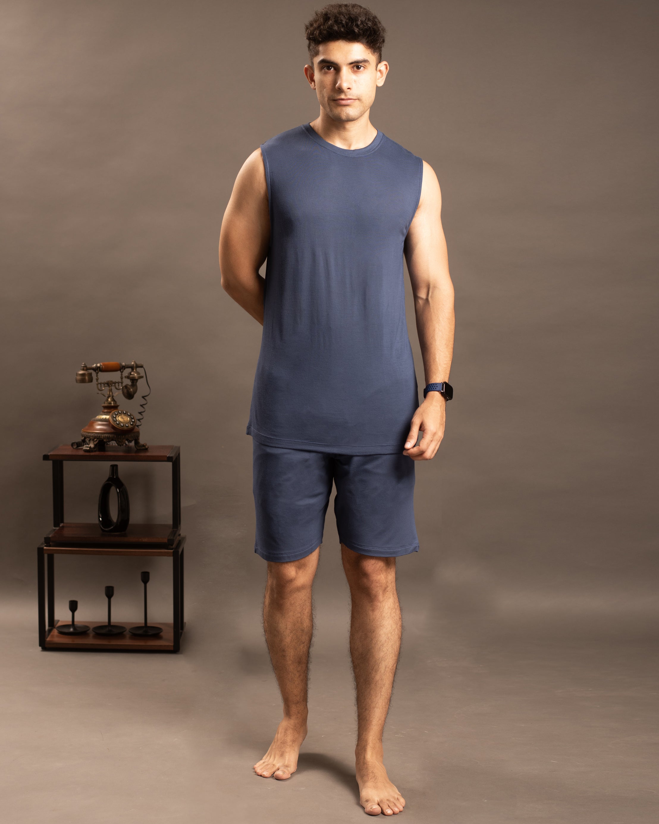 Navy Blue mens bamboo tee AirKnit
Lightweight eco friendly casual wear
