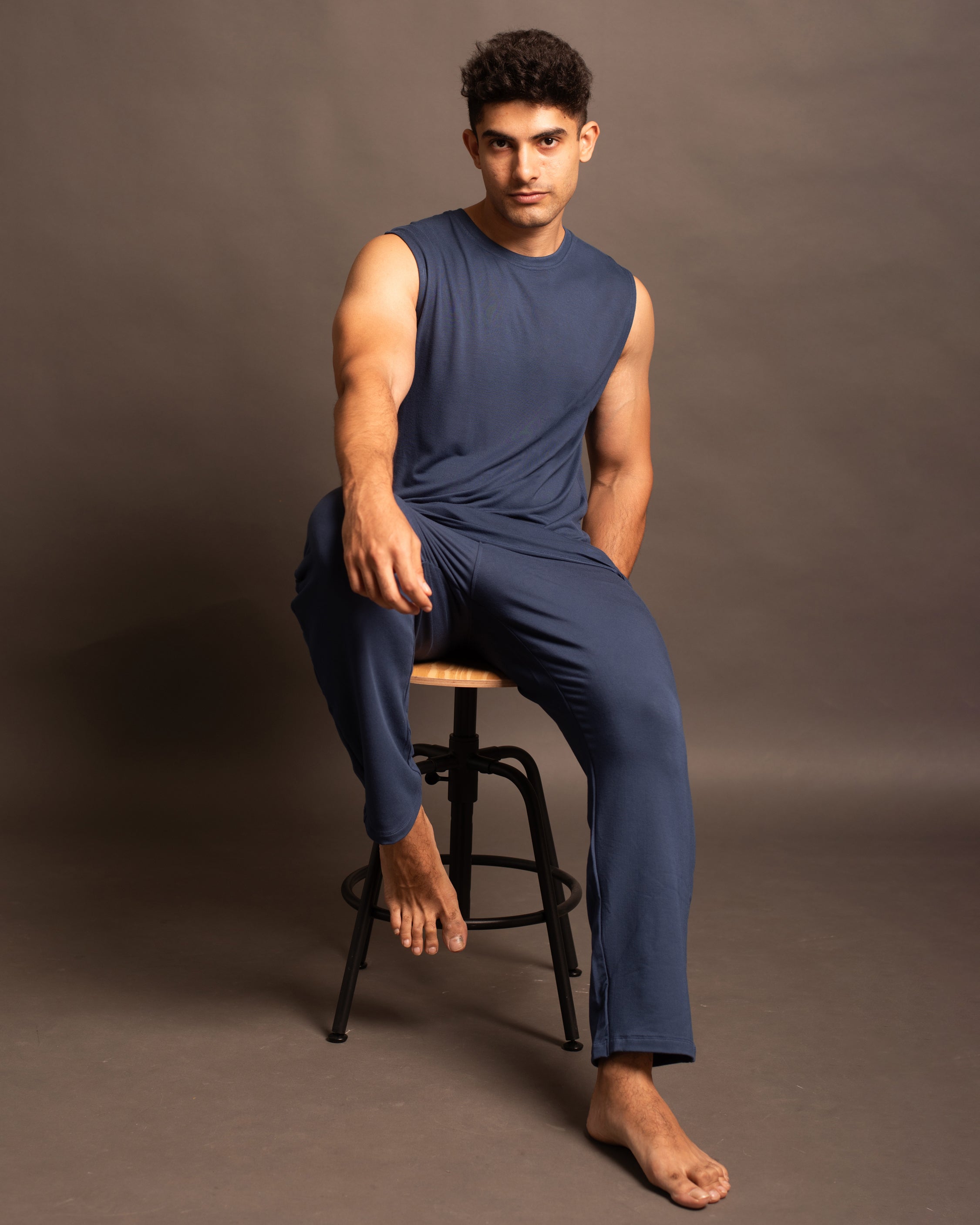 Mens AirKnit Navy Blue tee and pant set
Soft breathable loungewear perfect for home and leisure