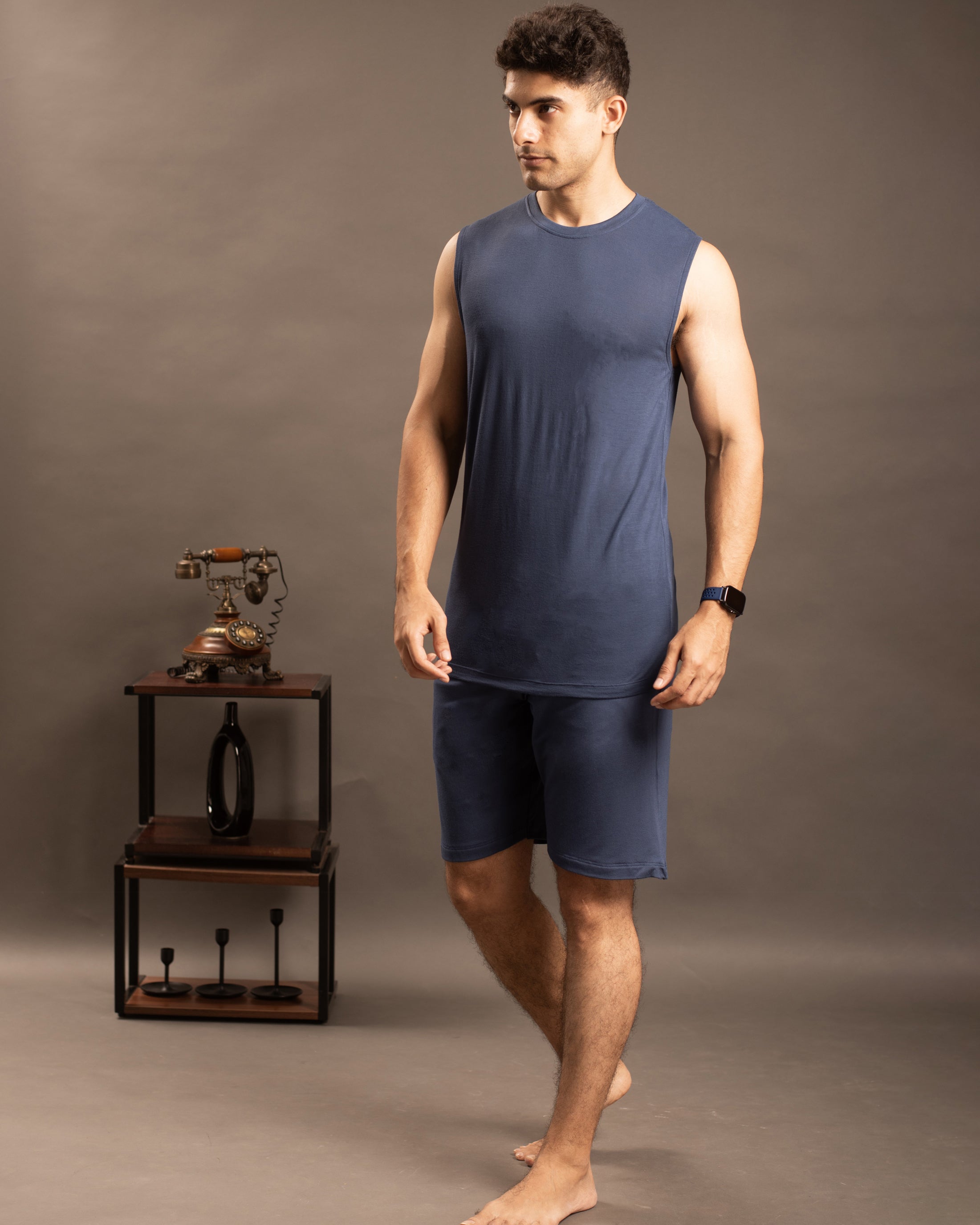 AirKnit Tee + Shorts (Navy Blue)
