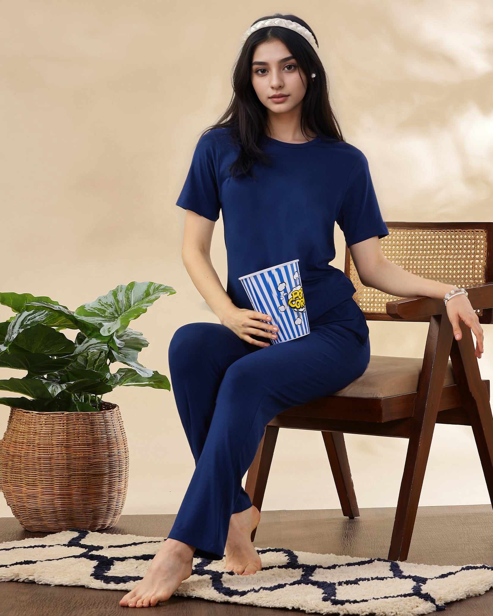 Celine Bamboo Tee (Night Blue)