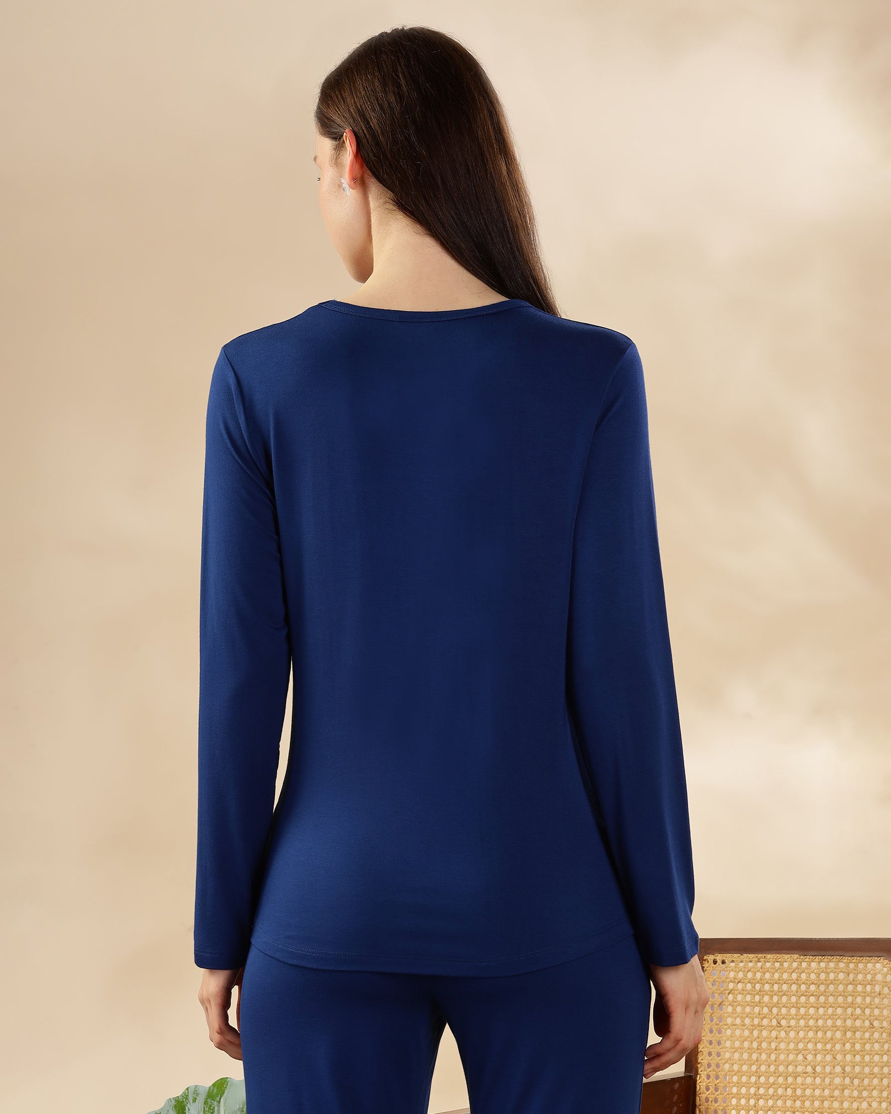 Night Blue Estelle Bamboo Tee for women
Full sleeve bamboo knit fabric
Soft breathable eco friendly material
Relaxed fit casual top
Perfect for daily wear comfort
Minimalist deep blue color tee
Premium quality bamboo clothing
Gentle on sensitive skin
All season wearable top
Everyday essential wardrobe piece