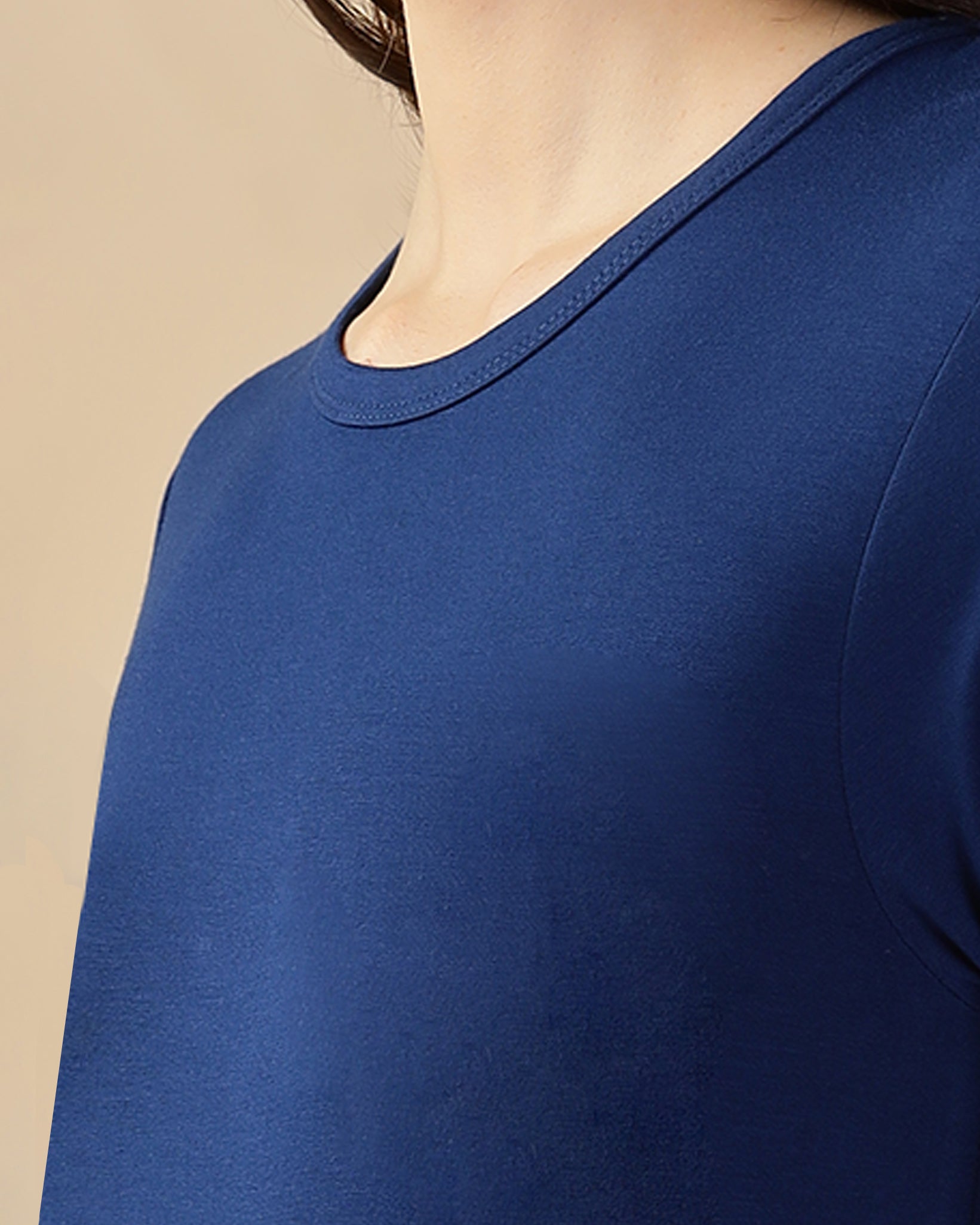 Estelle Full Sleeve Bamboo Tee
Night Blue color women’s top
Premium bamboo fabric t-shirt
Soft smooth breathable material
Comfort fit everyday wear
Elegant minimalist design
Eco friendly sustainable clothing
Full sleeve casual bamboo tee
Pairs well with jeans or pants
Lightweight and cozy feel