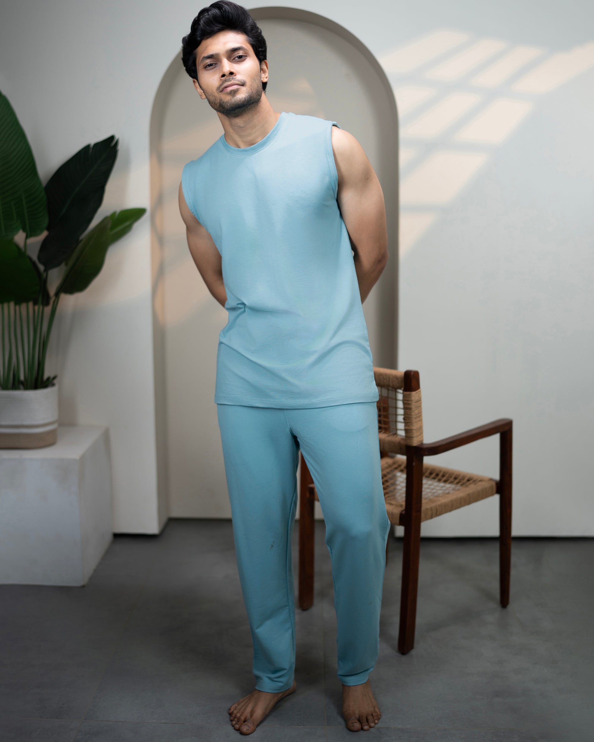 Nile Blue mens AirKnit bamboo tee by SoftSleep
Comfortable lightweight eco friendly clothing