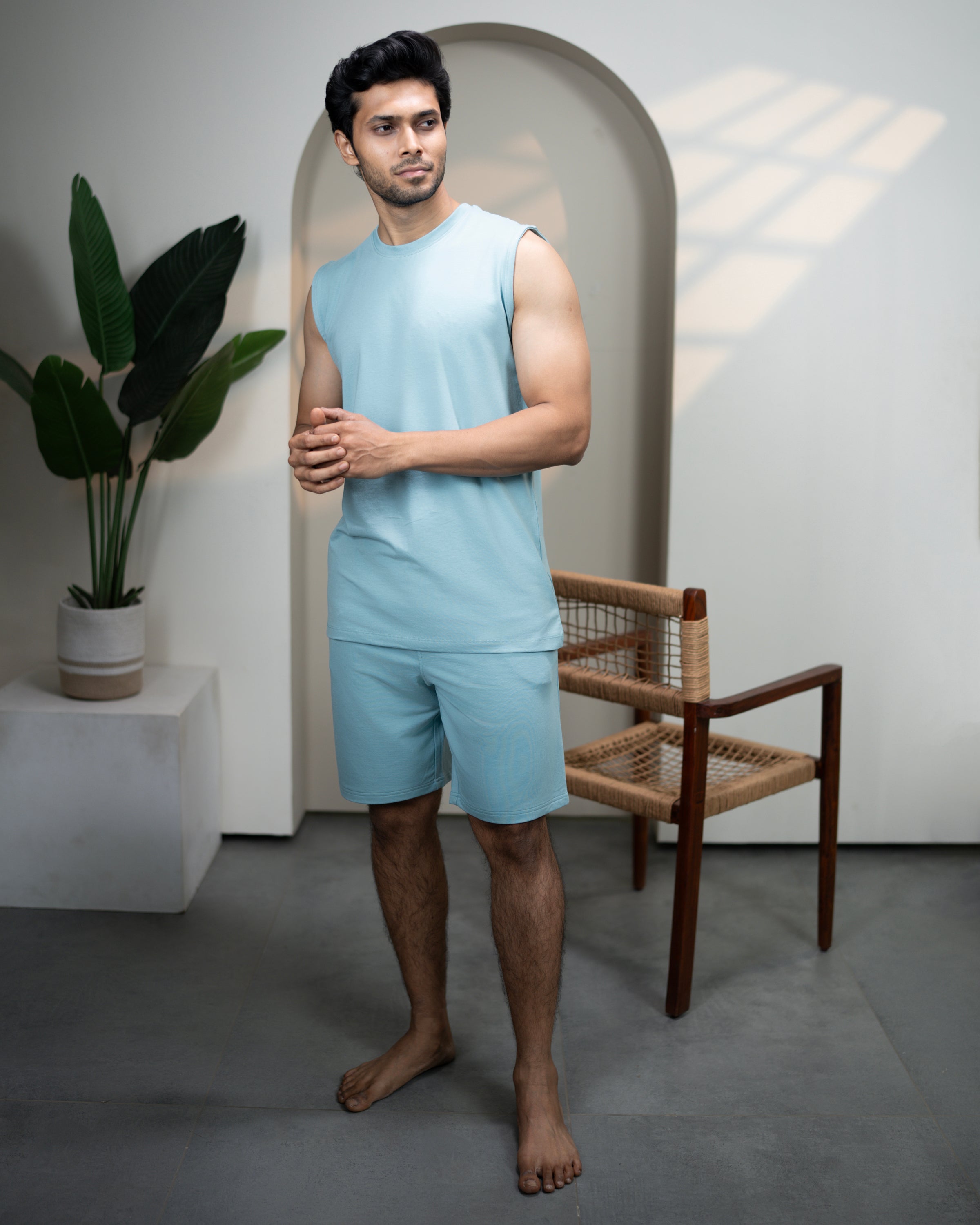 Nile Blue mens bamboo tee AirKnit
Lightweight eco friendly casual wear