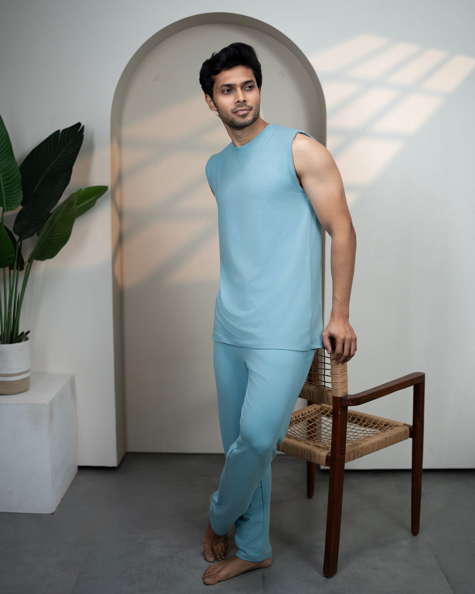 SoftSleep mens AirKnit bamboo tee in Nile Blue
Ultra soft and comfortable for daily wear