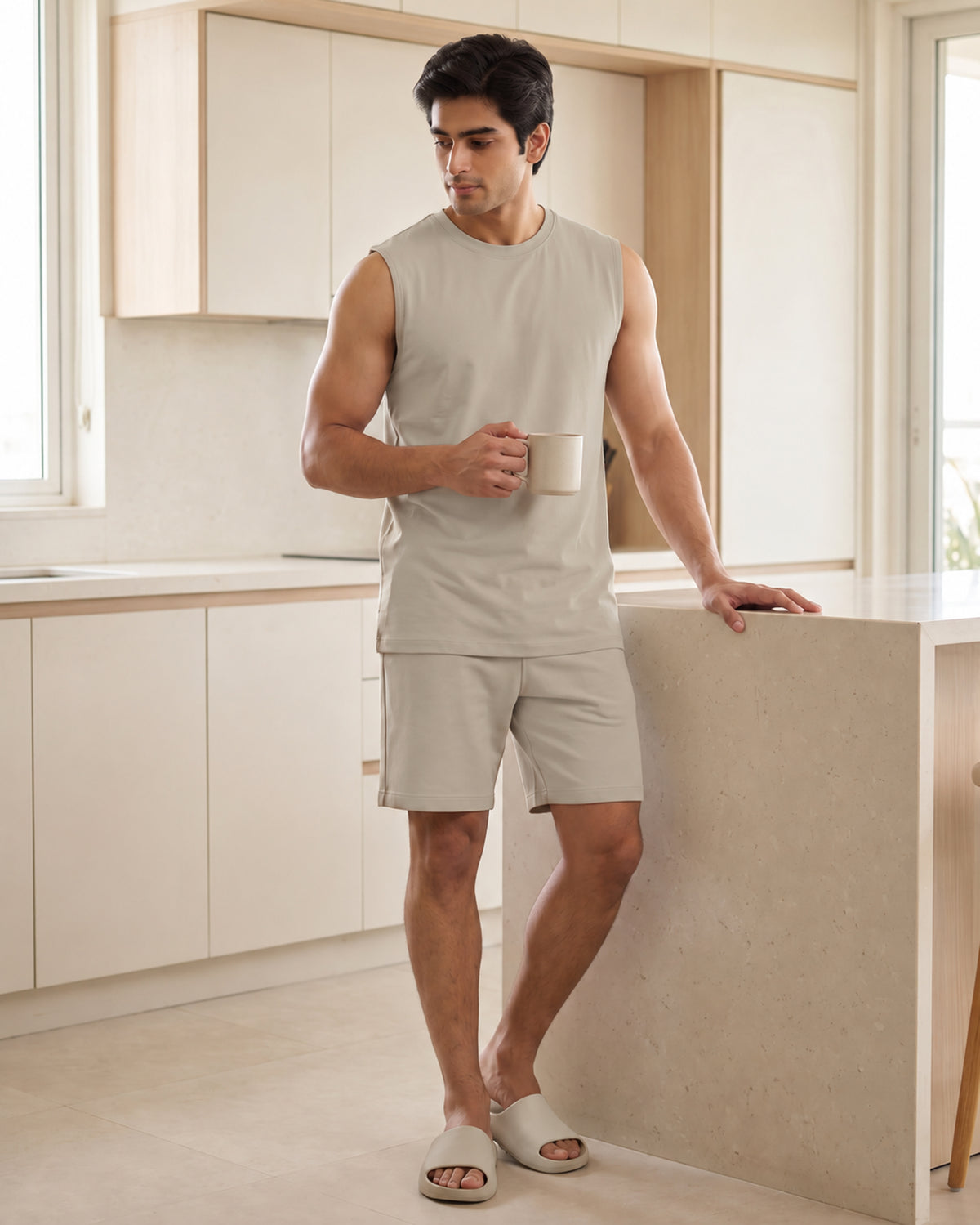 AirKnit Tee + Shorts (Pure Cashmere)