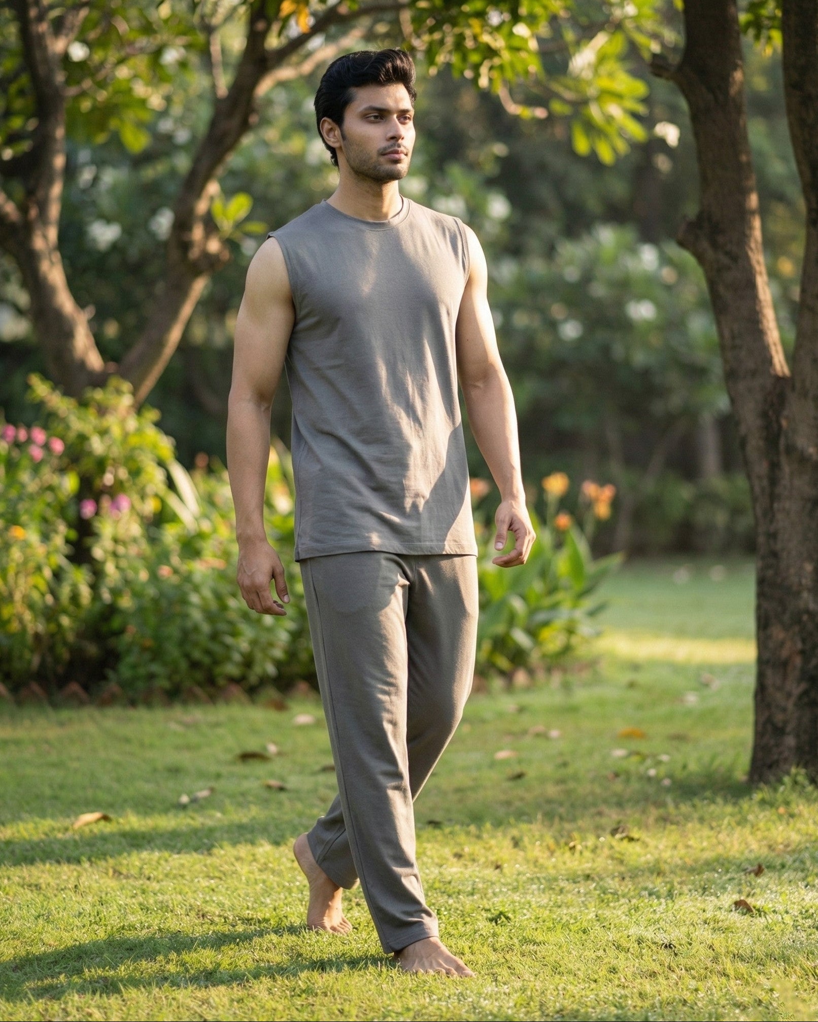 AirKnit Tee + Pant (Stone Grey)