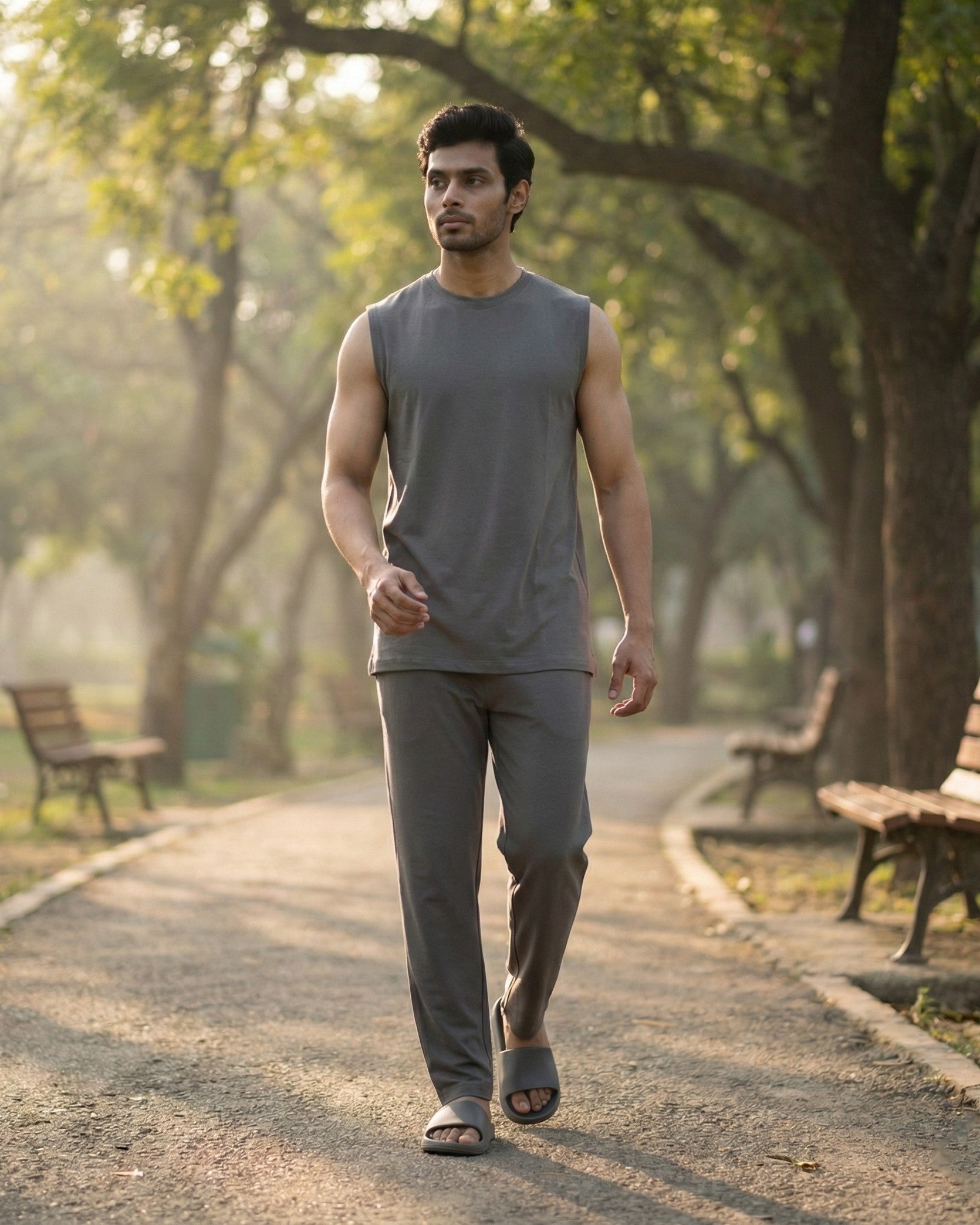 AirKnit Tee + Pant (Stone Grey)