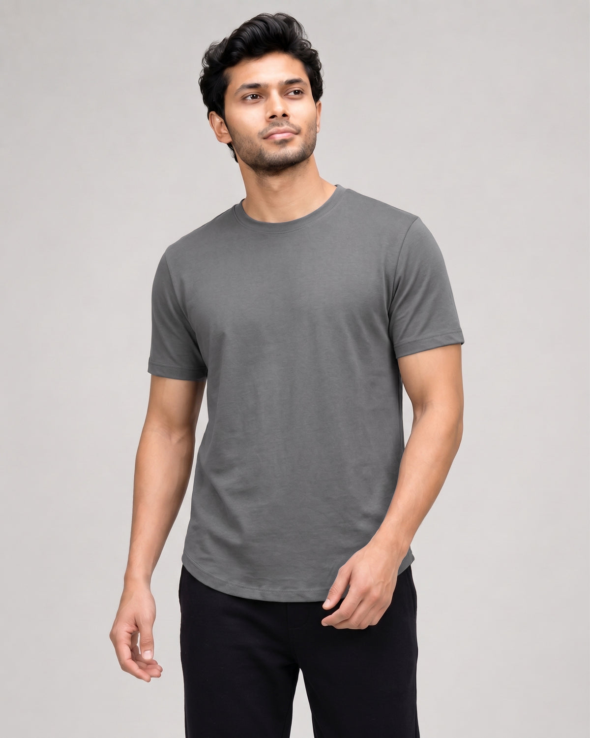 Stone Grey Cosmo half sleeve tee for men from Softsleep, designed with a smooth feel for effortless everyday comfort.