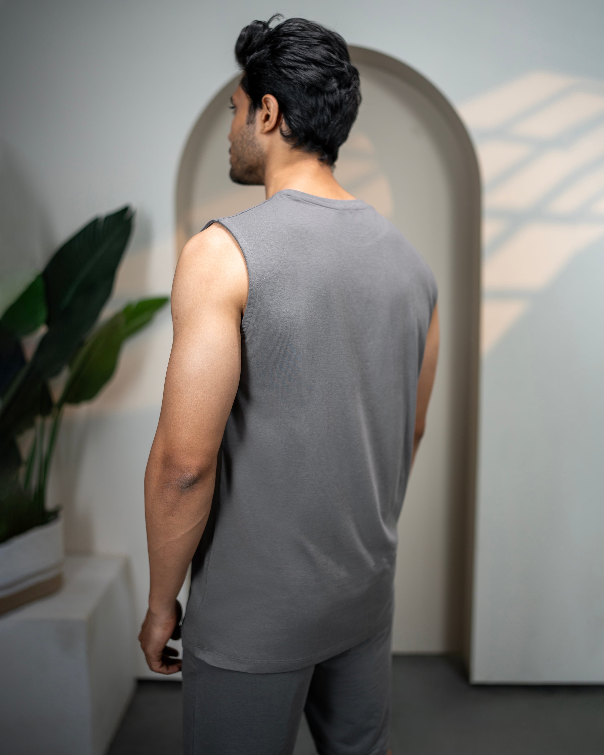 AirKnit Tee + Shorts  (Stone Grey)