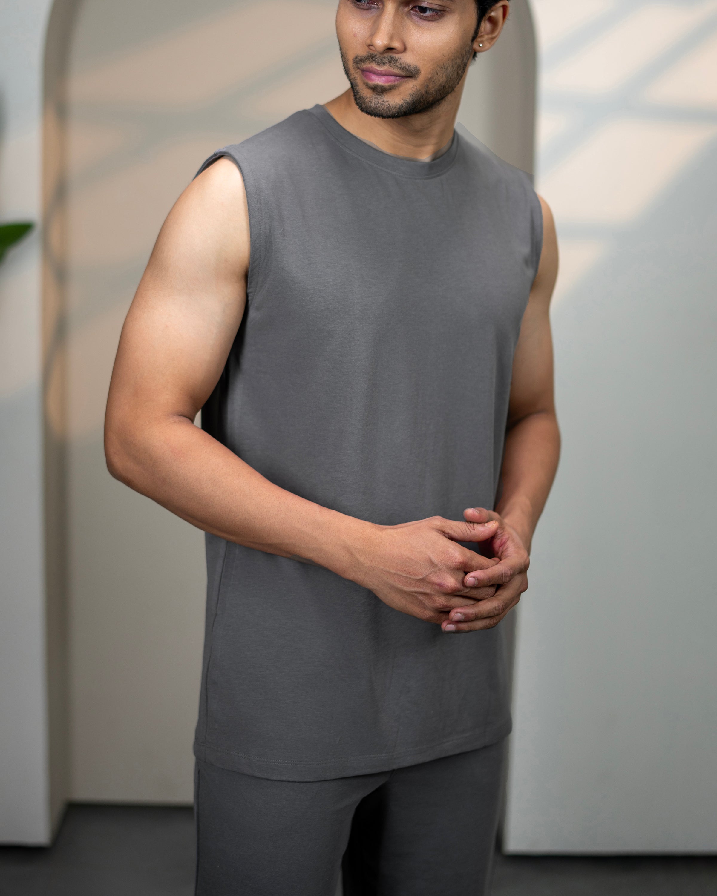 Mens AirKnit bamboo tee in Stone Grey
Soft breathable t-shirt for everyday comfort