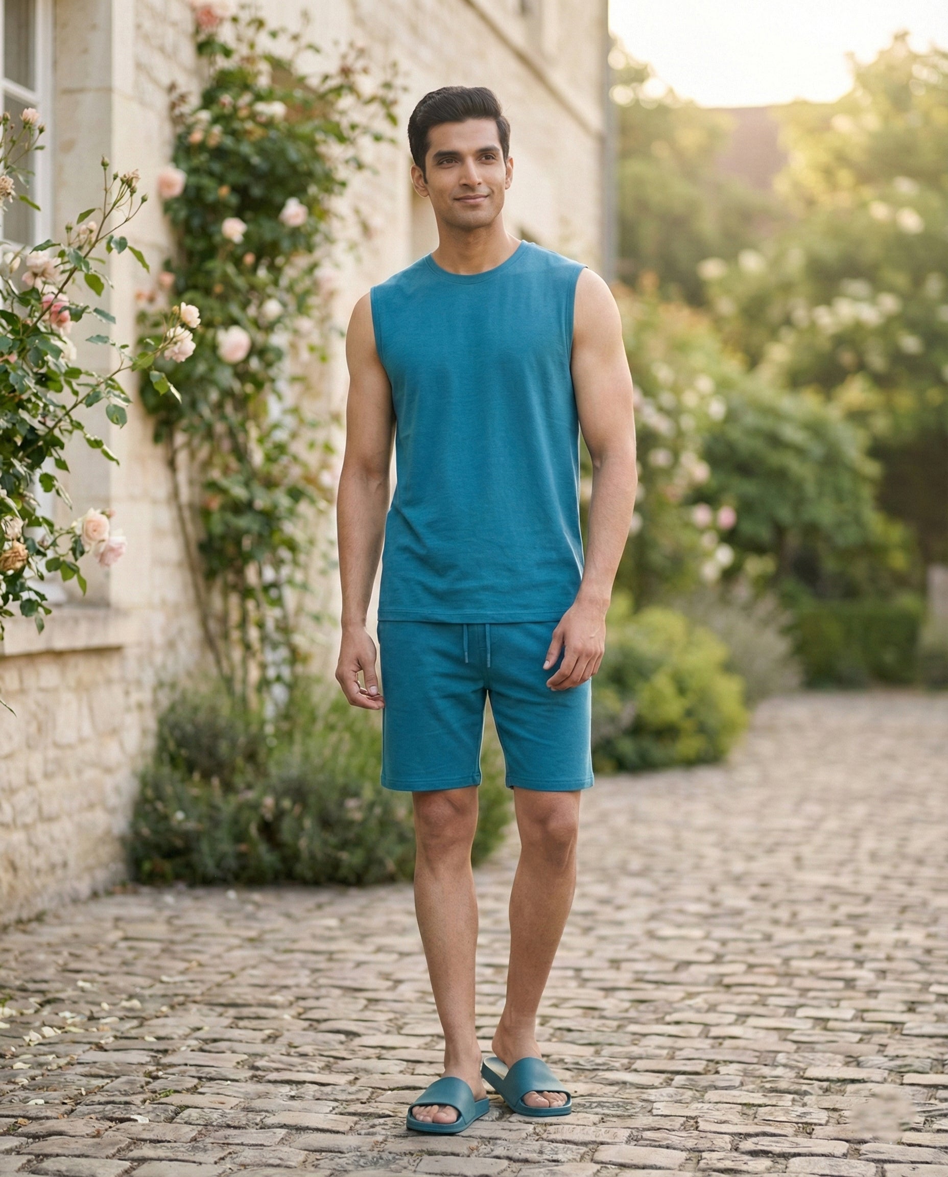 AirKnit Tee + Shorts (Teal Blue)