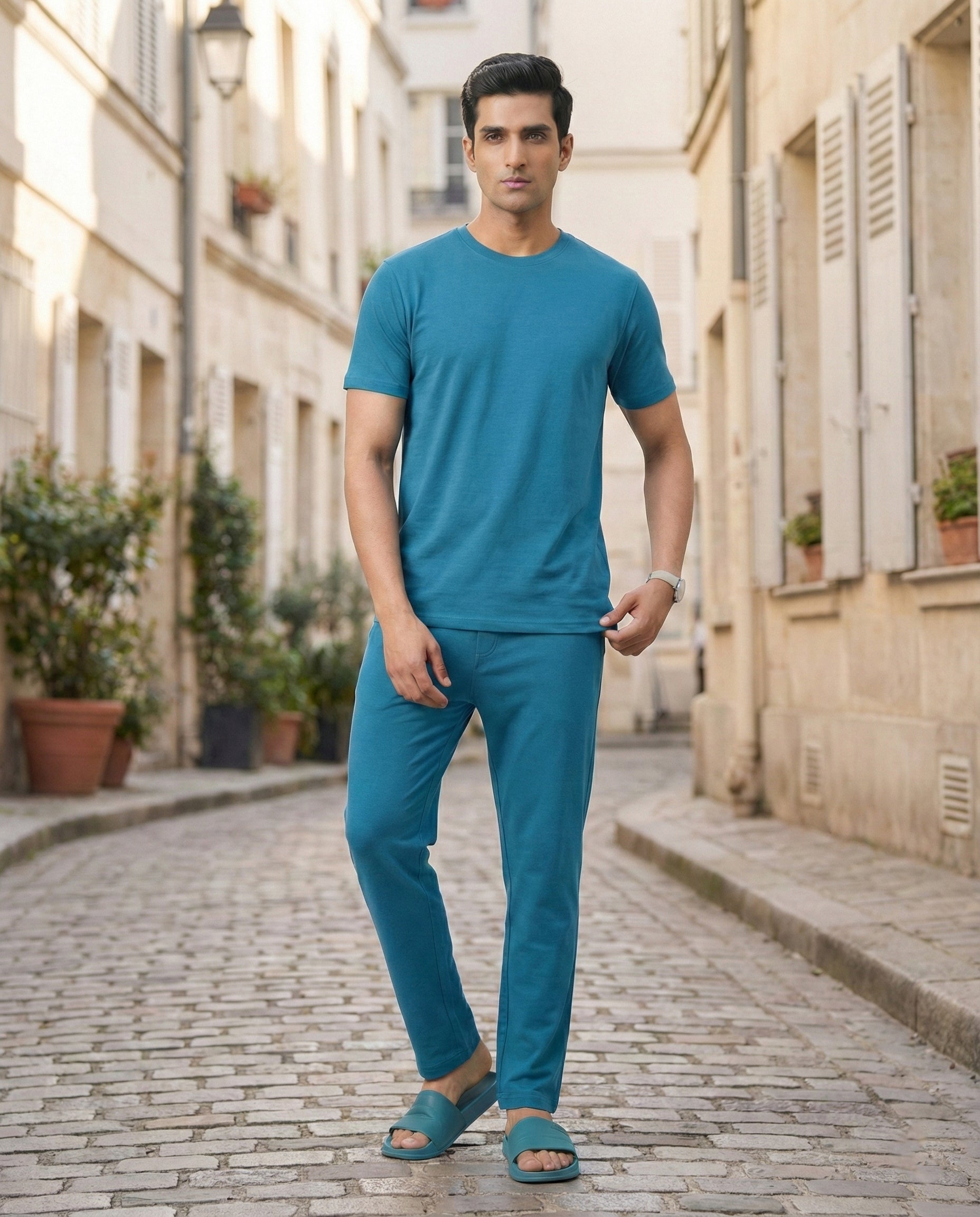 Cosmo T-Shirt + Pant (Teal Blue)