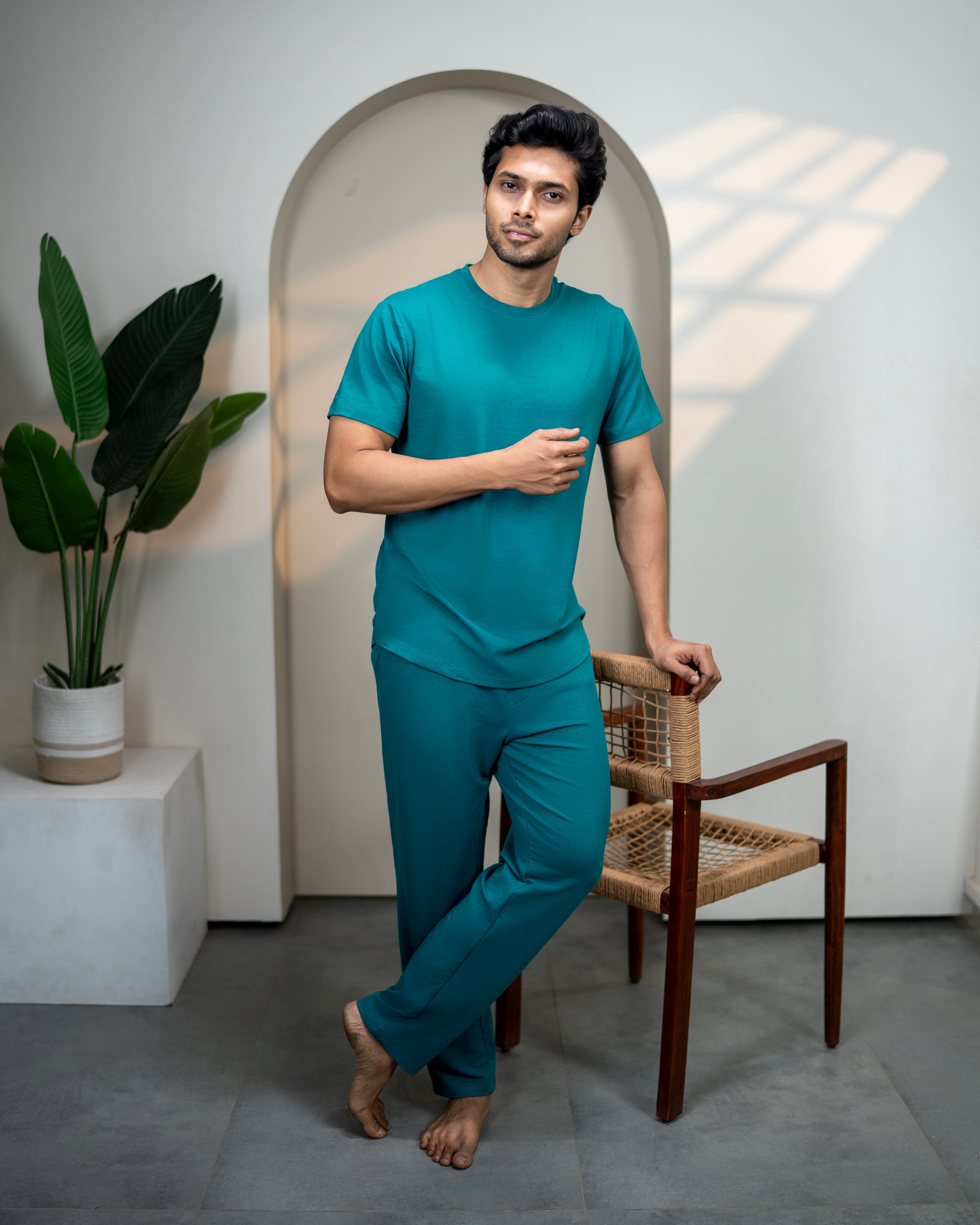 Cosmo T-Shirt + Pant set in Teal Green
Soft breathable fabric t-shirt and pant
Women’s comfortable everyday lounge set
Eco friendly lightweight casual wear
Teal Green cozy T-Shirt + Pant set
Teal Green Urbanite Bamboo Pant with relaxed fit design
Ultra soft women’s bamboo sleep pants in Teal Green
Urbanite bamboo pants Teal Green, cooling and moisture wicking
Softsleep Teal Green lounge pants made from bamboo viscose
Comfortable bamboo night pants for women in Teal Green
Everyday bamboo loungewear pants in