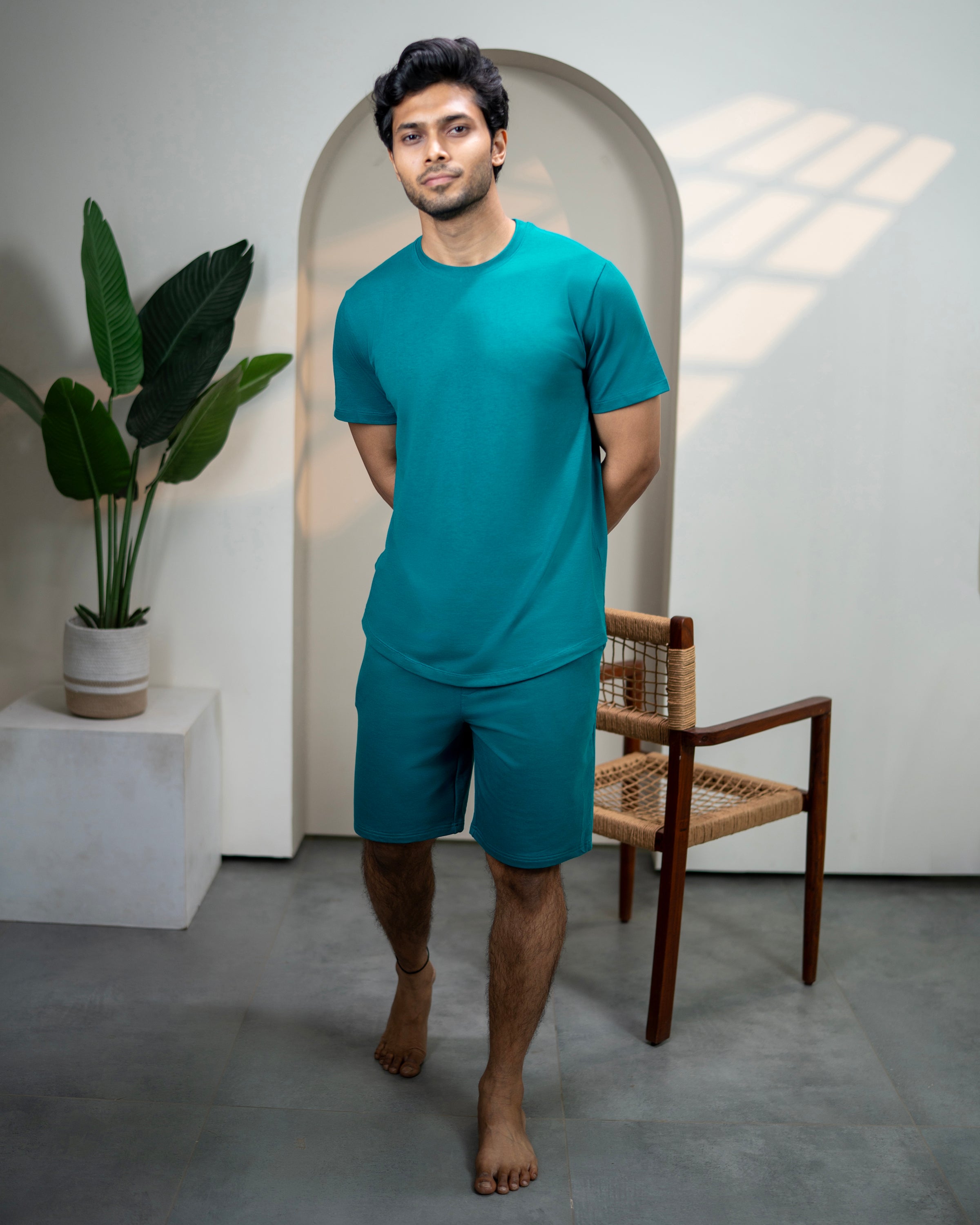 Cosmo T-Shirt + Shorts  (Teal Green)