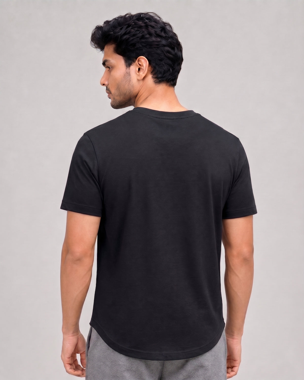 A True Black Cosmo half sleeve tee for men by Softsleep, blending bamboo cotton comfort with an easy style for everyday loungewear.