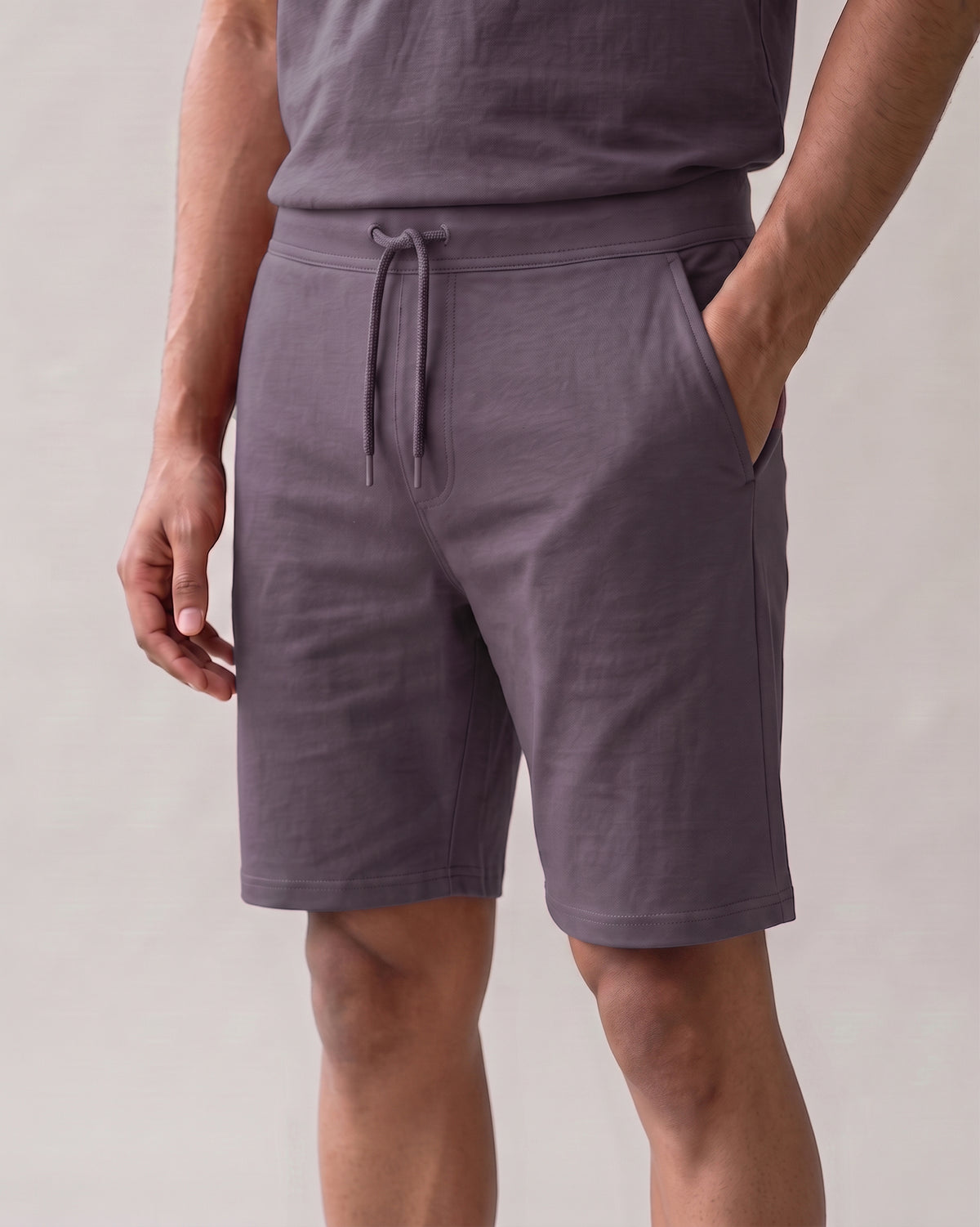 Twilight Hushy lounge shorts for men by Softsleep, featuring bamboo cotton fabric for soft comfort and an easygoing loungewear fit.