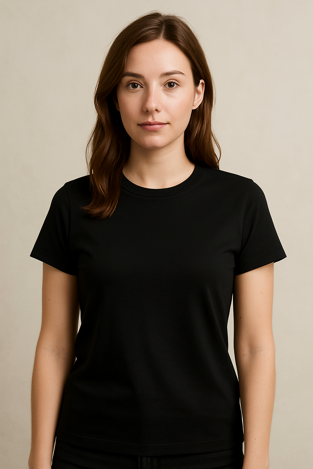 Iris Cotton T-Shirt  (Black)