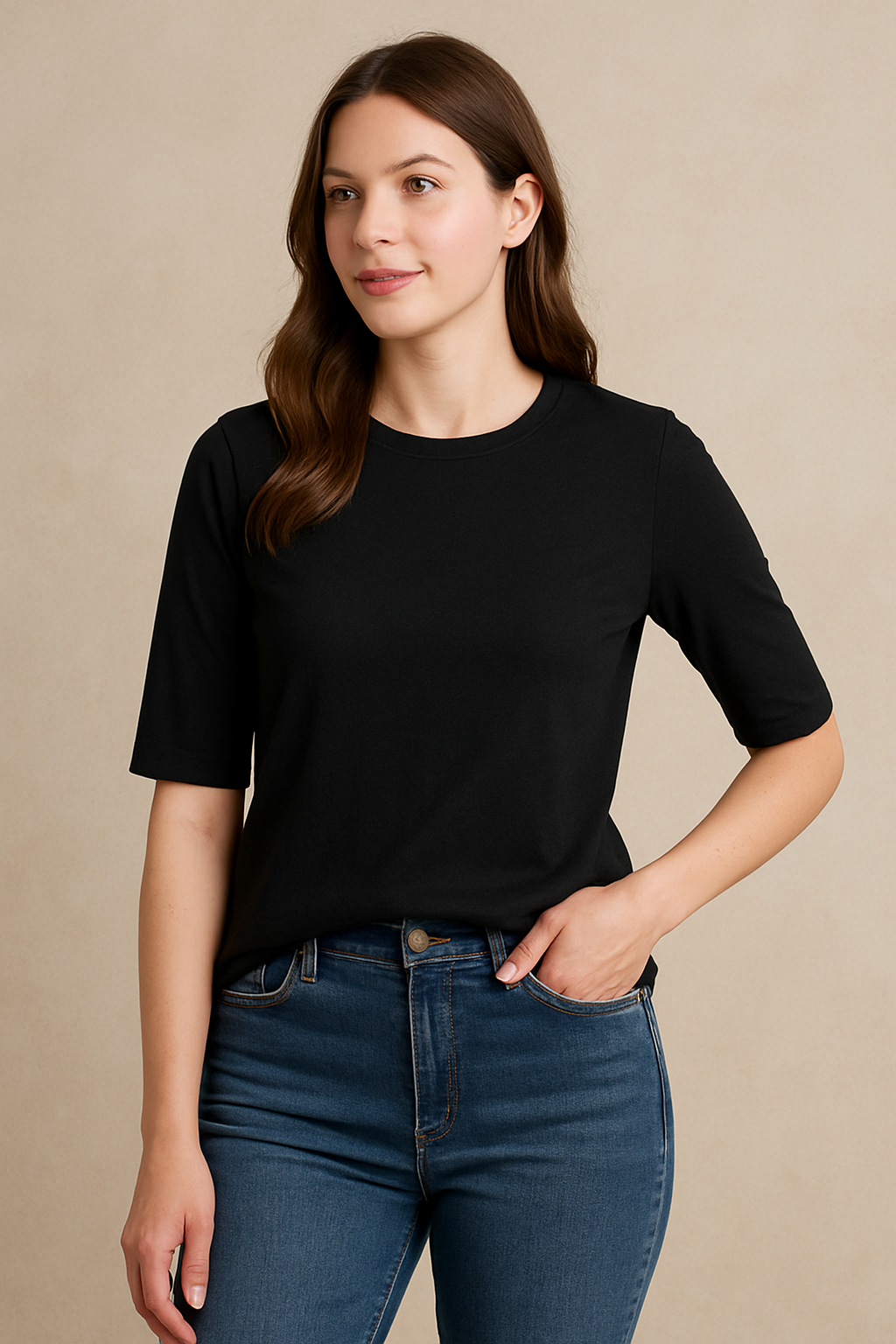 Ellene Cotton T-Shirt (Black)