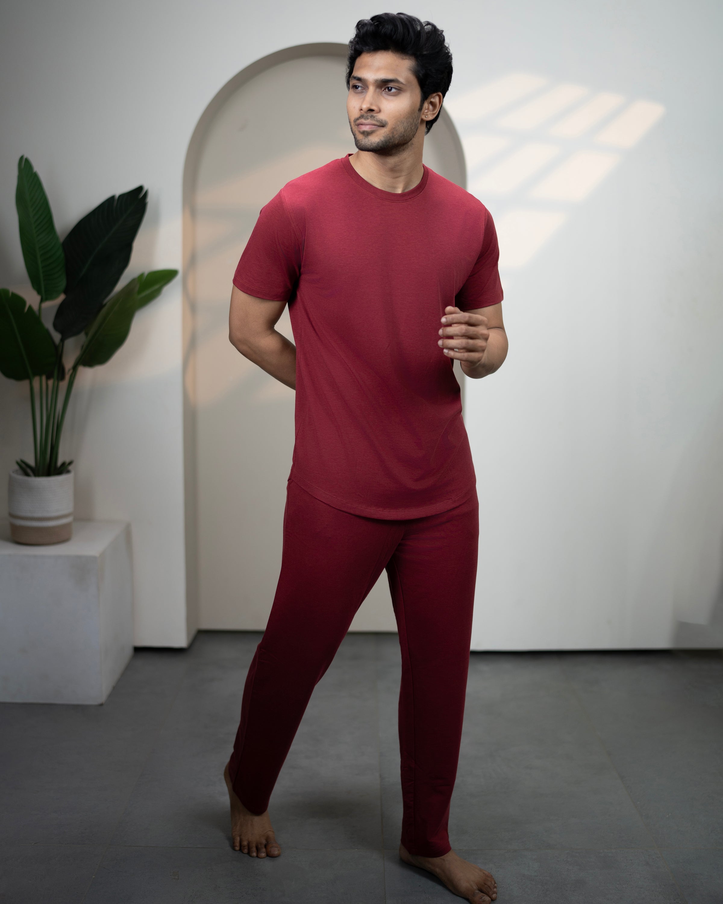 Cosmo Bamboo T-shirt  (Wine Maroon)