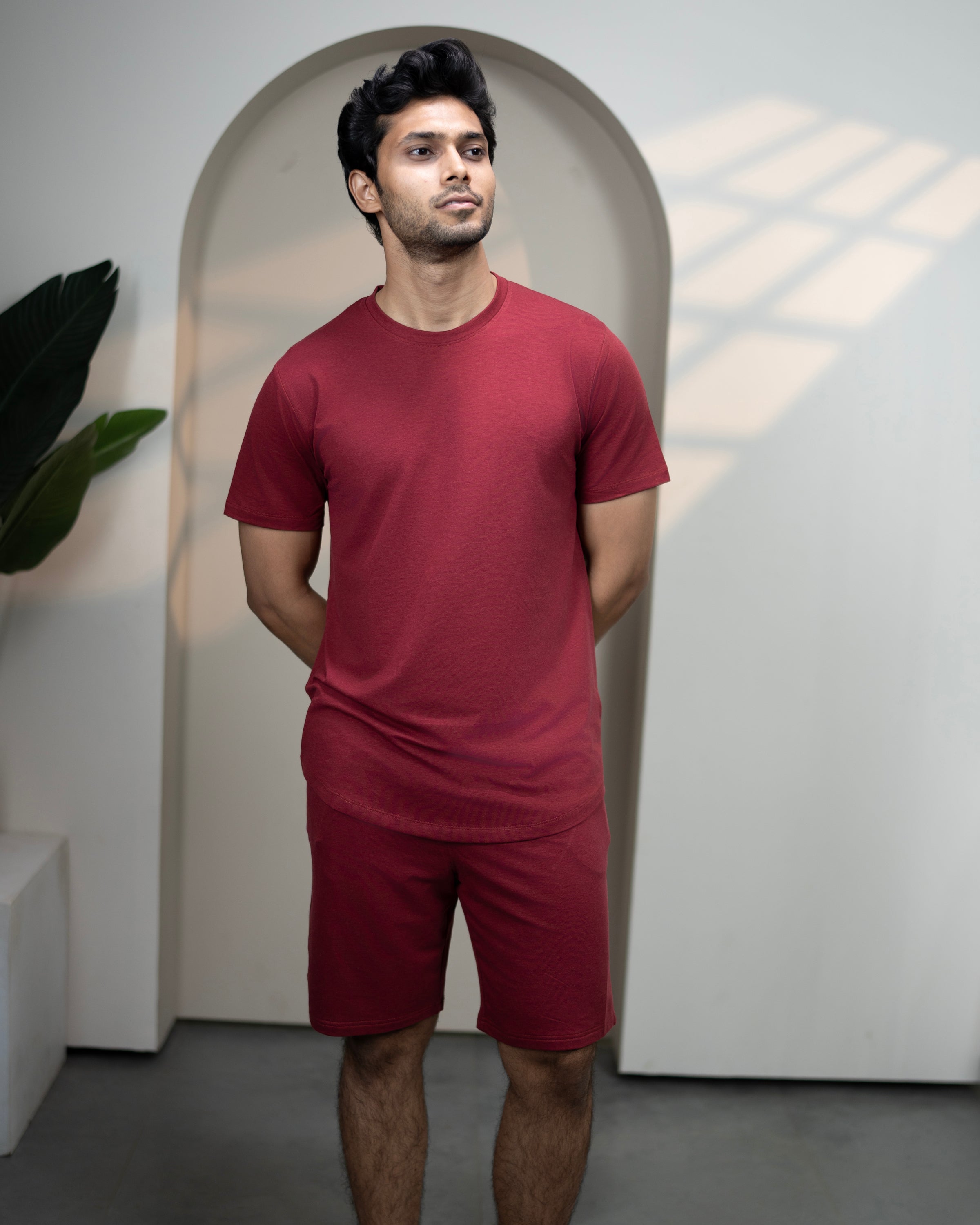 Cosmo Bamboo T-shirt  (Wine Maroon)