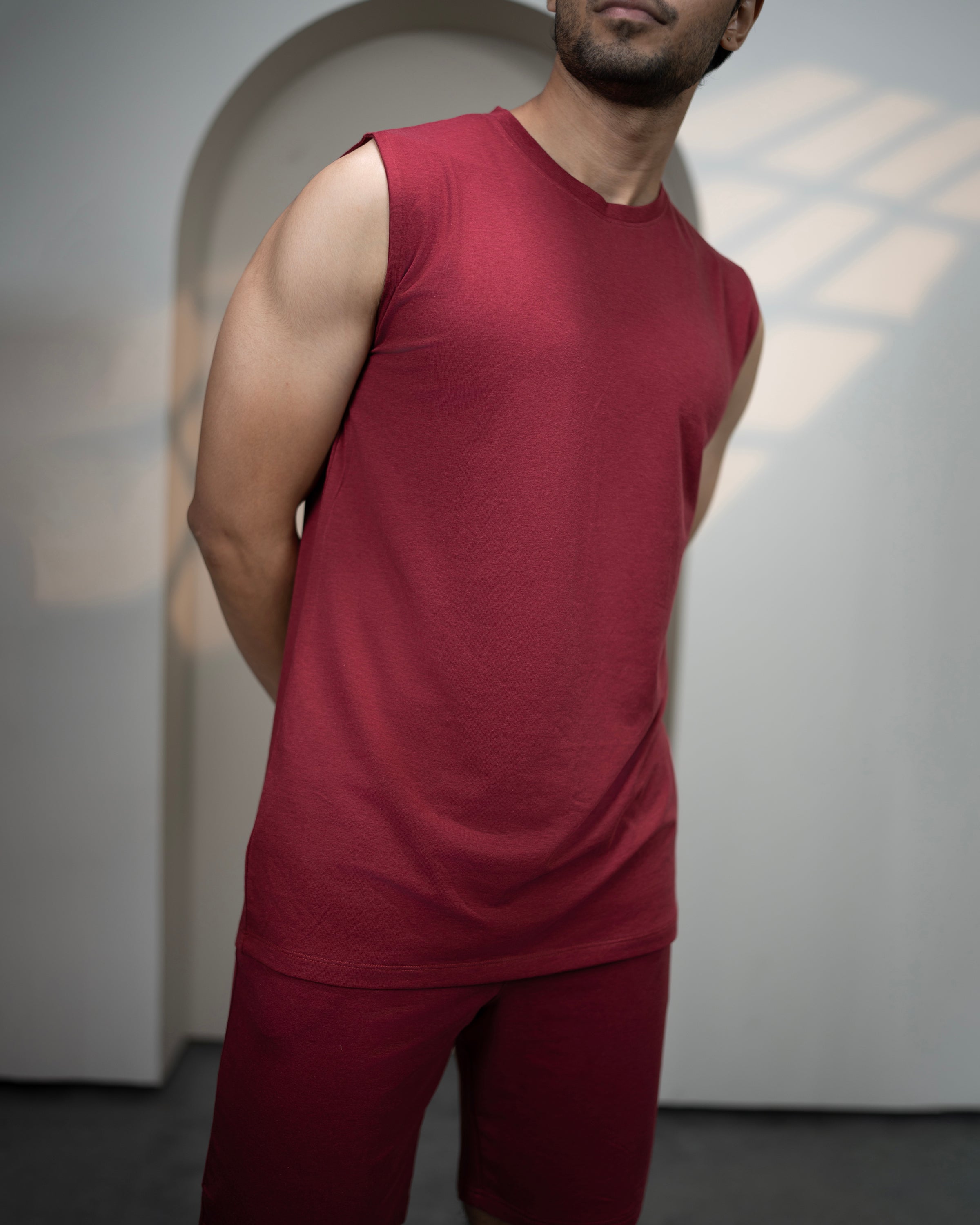 AirKnit Tee + Shorts  (Wine Maroon)