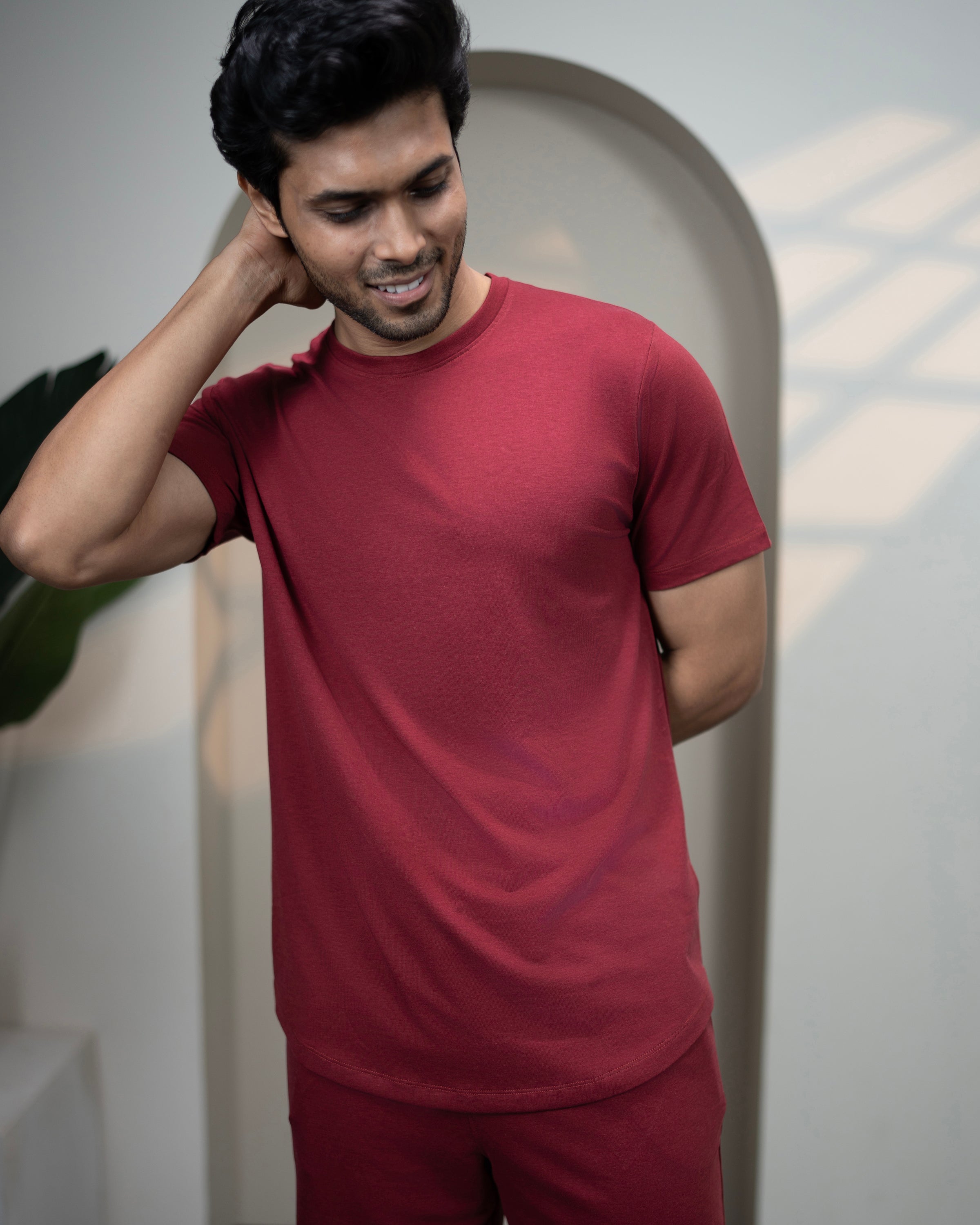 Cosmo Bamboo T-shirt  (Wine Maroon)