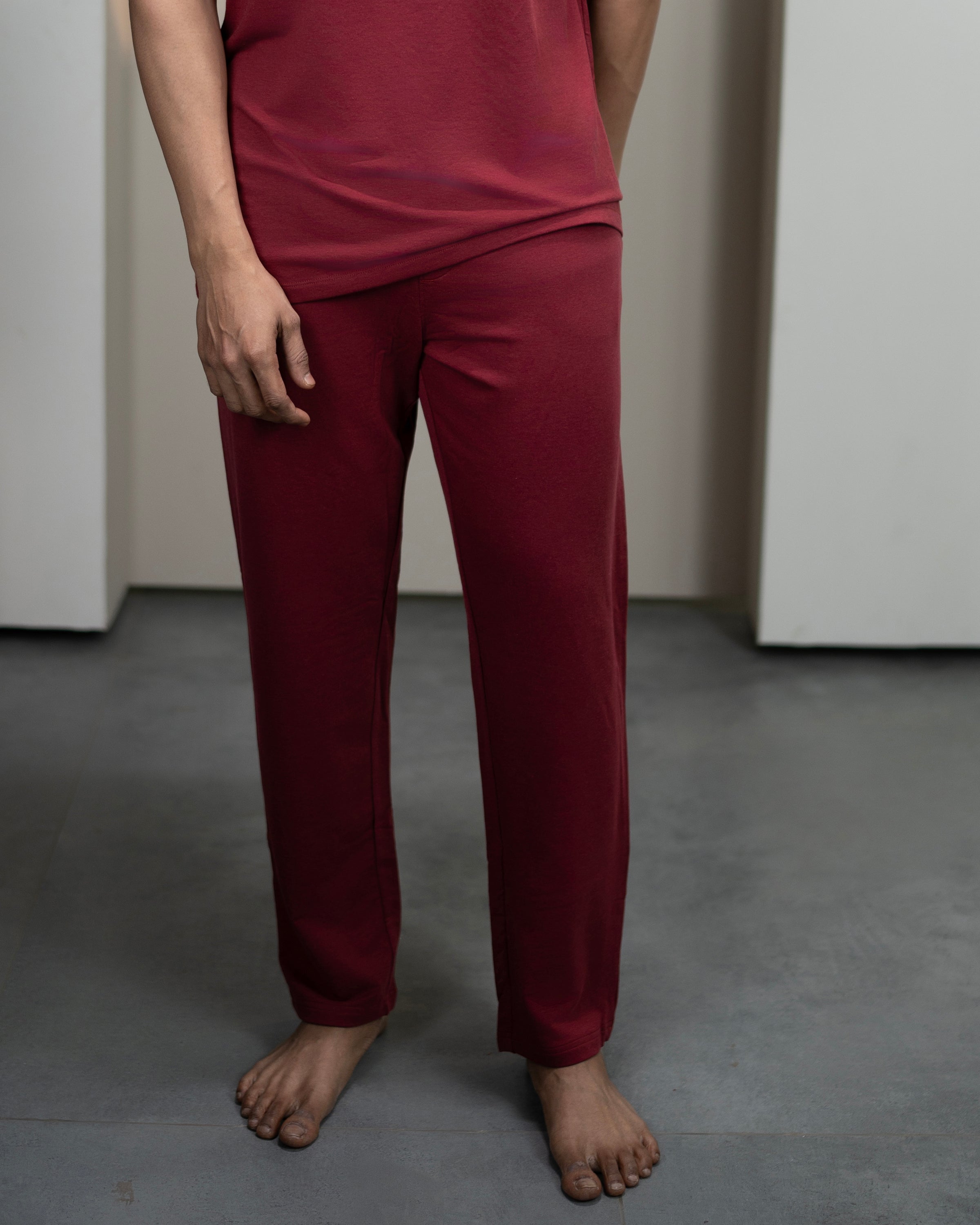 Urbanite Bamboo Pant  (Wine Maroon)