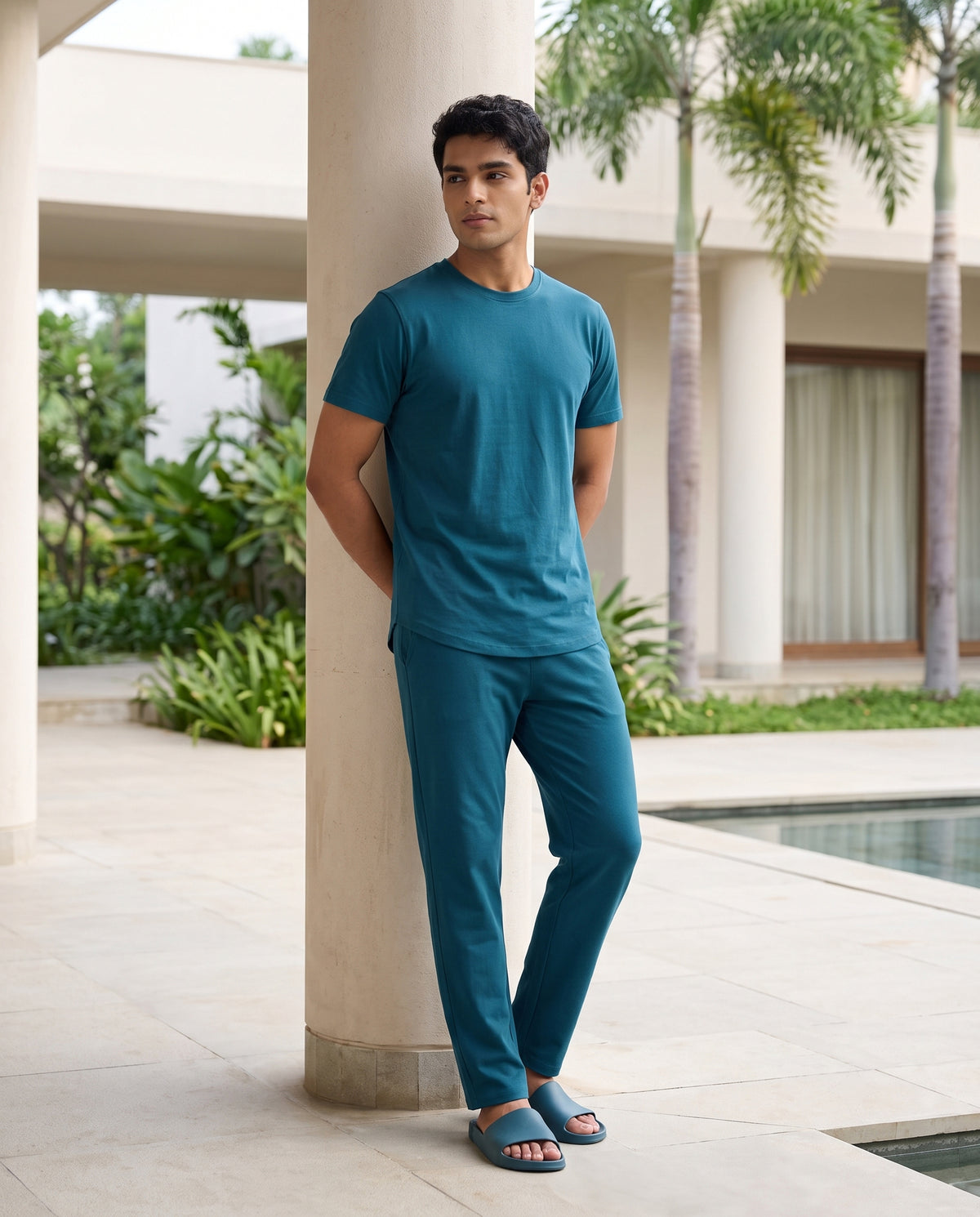 Cosmo T-Shirt + Pant Set  (Arctic Blue)