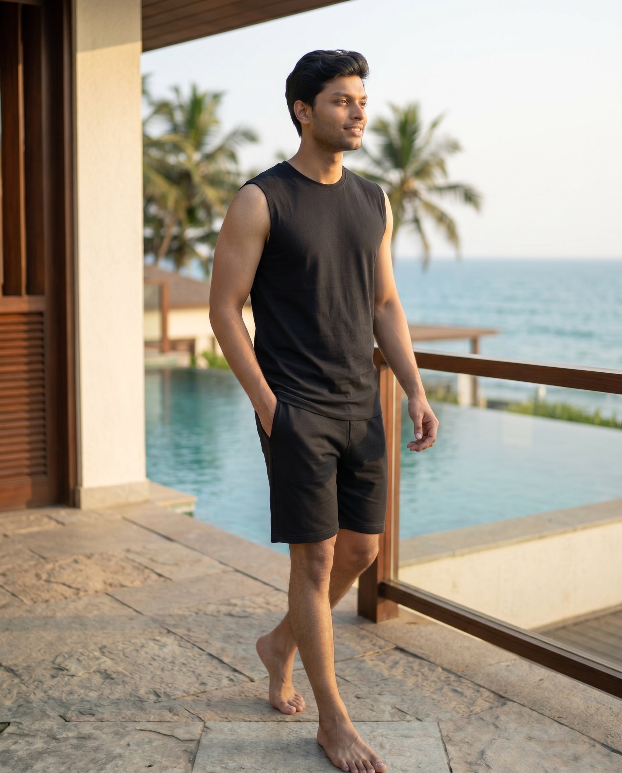 AirKnit Tee + Shorts  (True black)