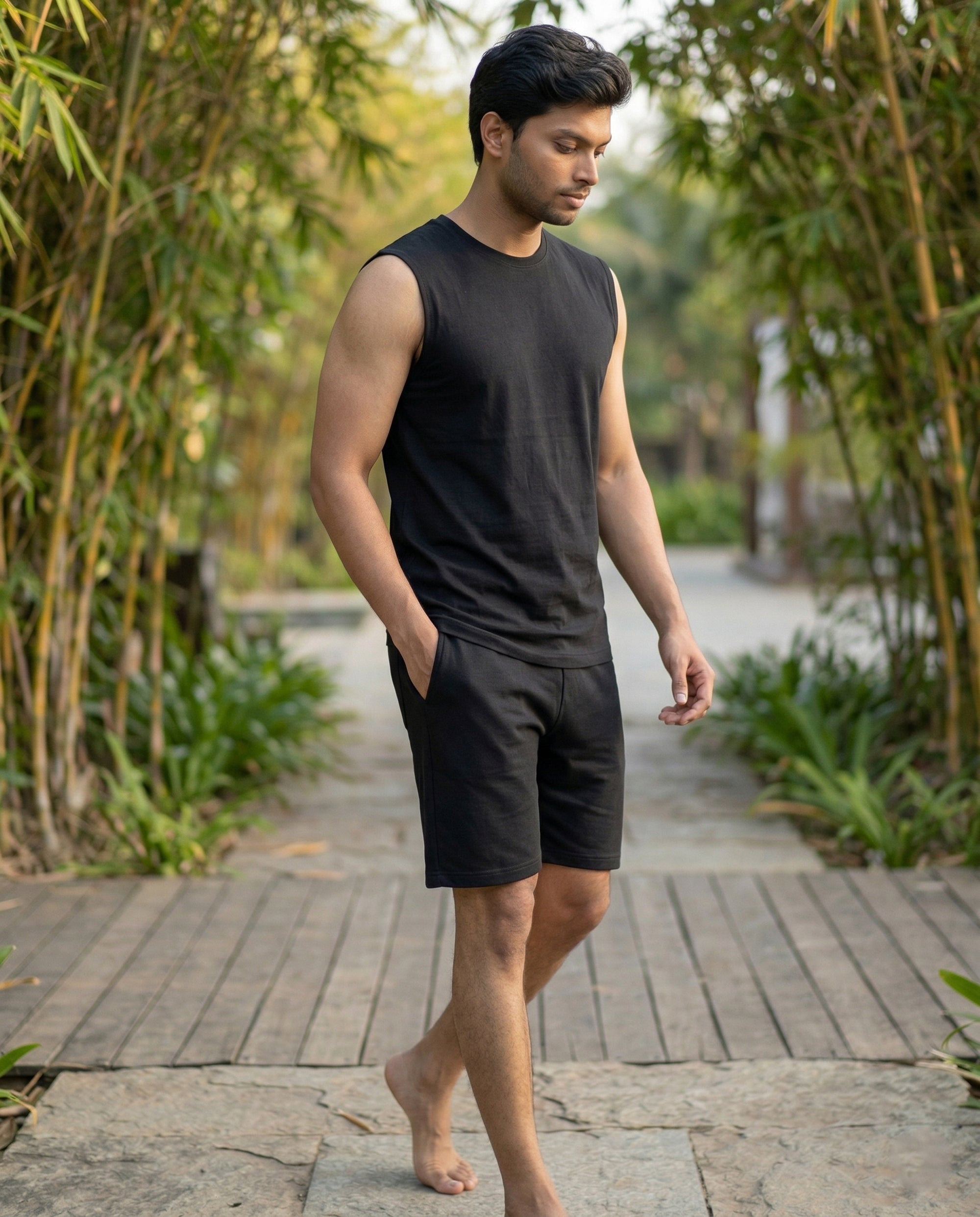 AirKnit Tee + Shorts  (True black)