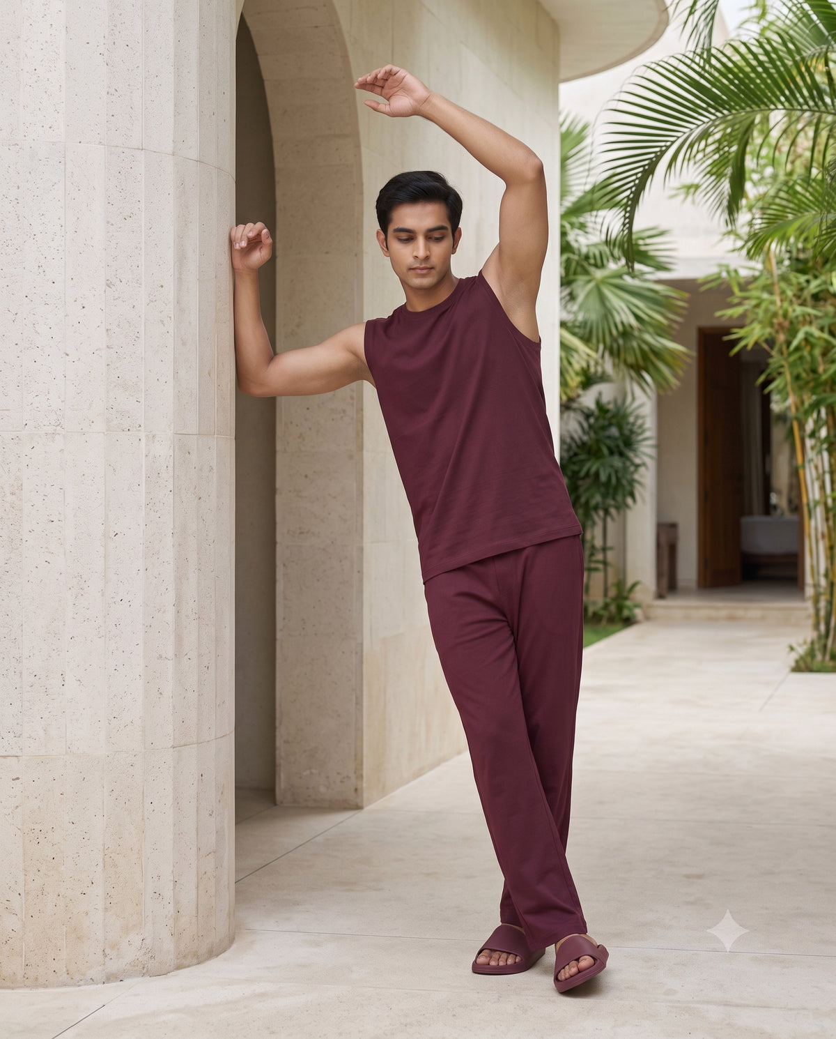 AirKnit Tee + Pant  (Burgundy)
