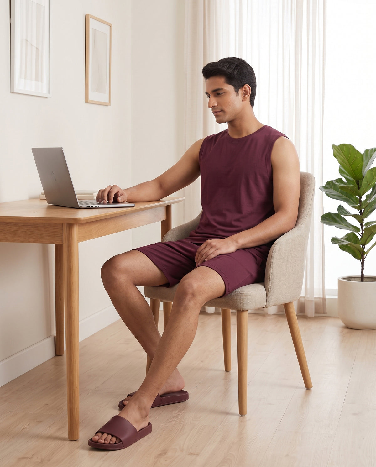 AirKnit Tee + Shorts  (Burgundy)